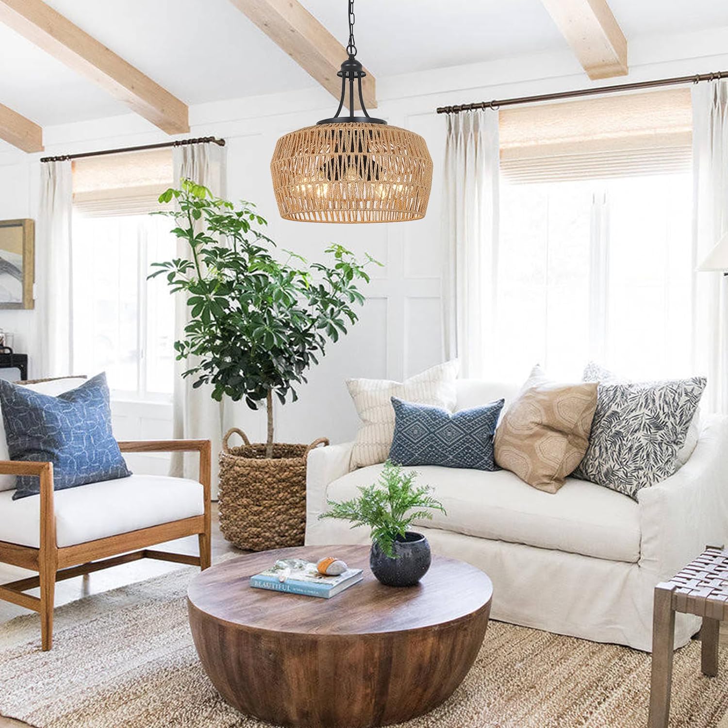 Sylvi Rattan Chandelier