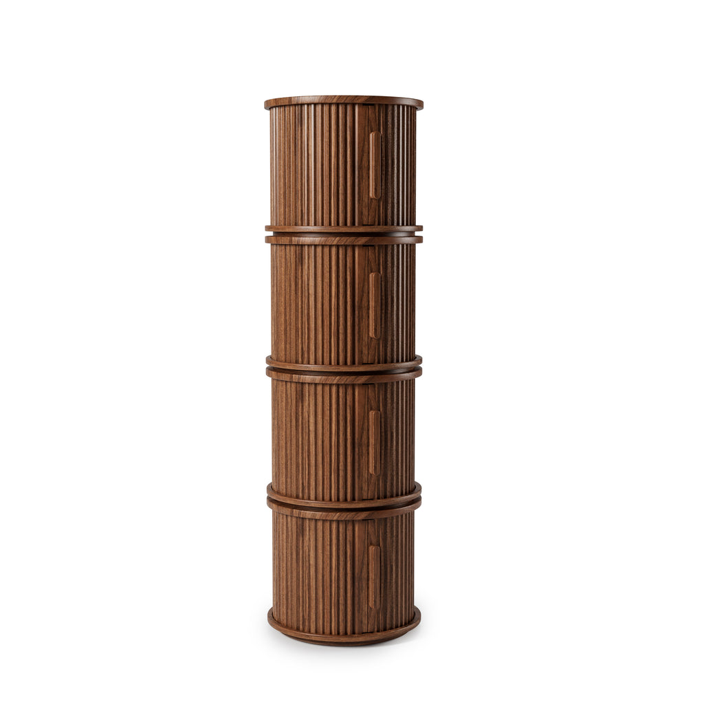 Sigrid Fluted Walnut Nightstand