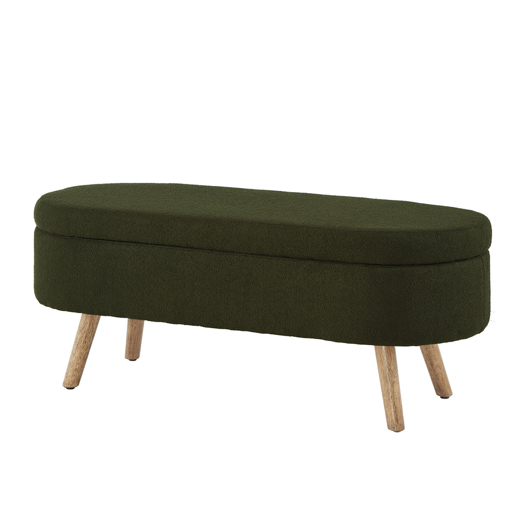 Mika Oval Boucle Storage Bench