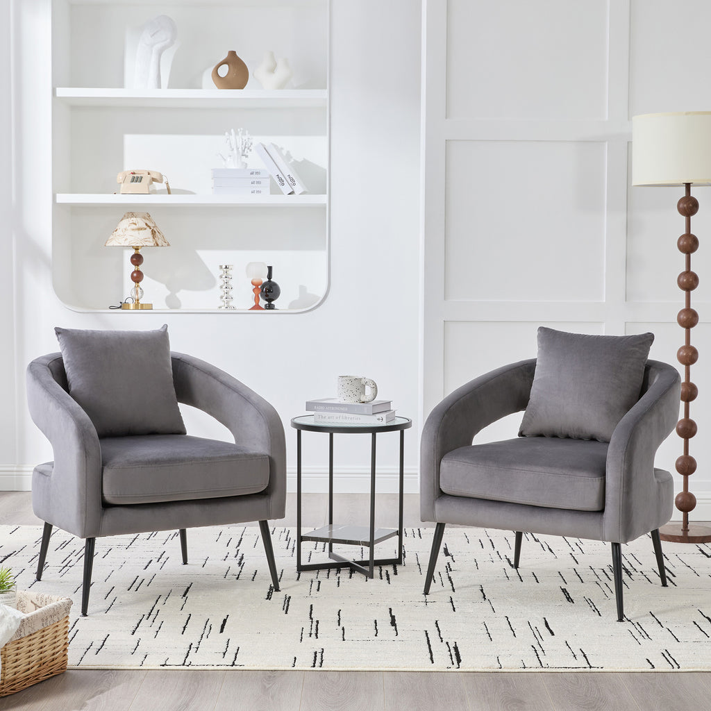 Per Barrel Velvet Accent Chair