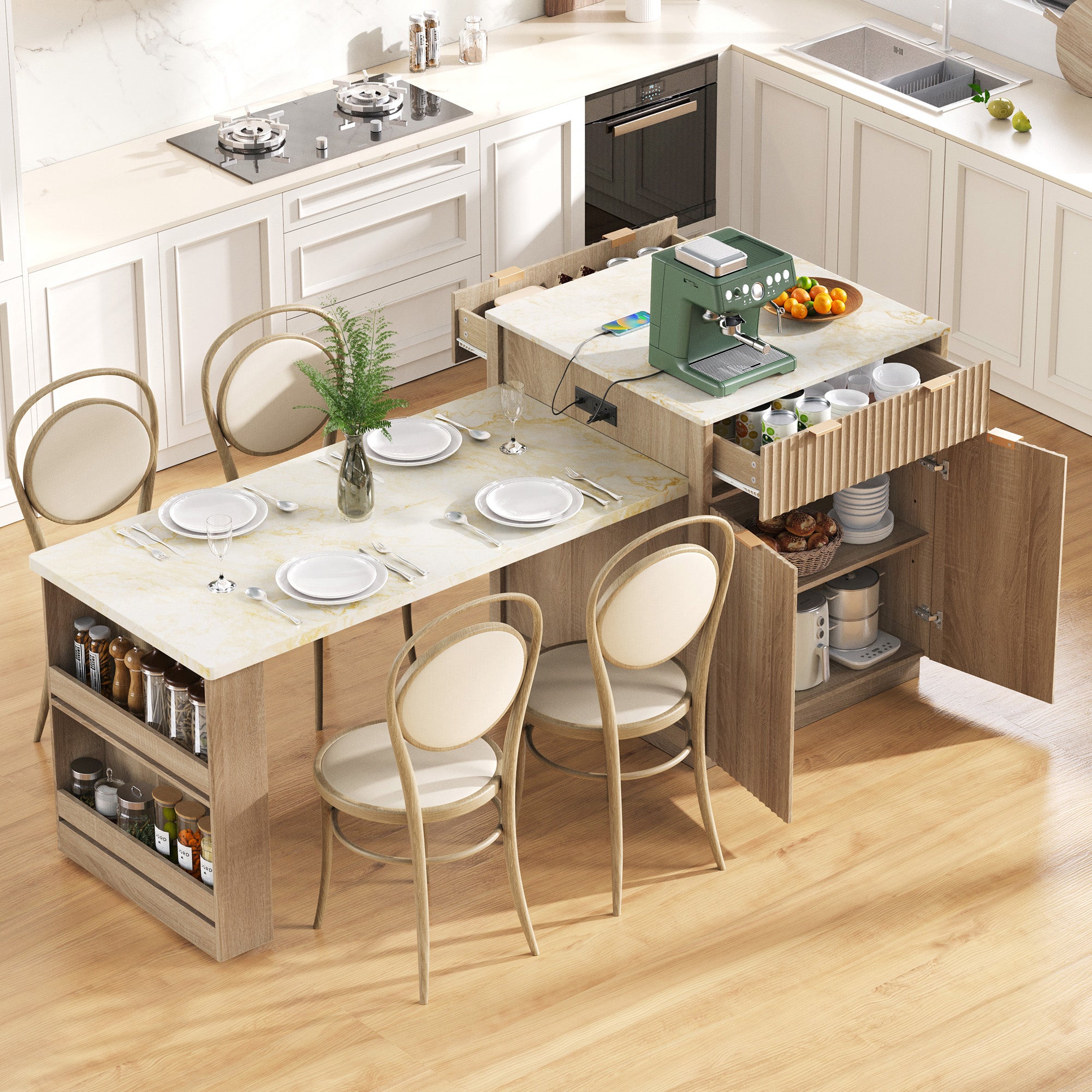 Otto Fluted Kitchen Island