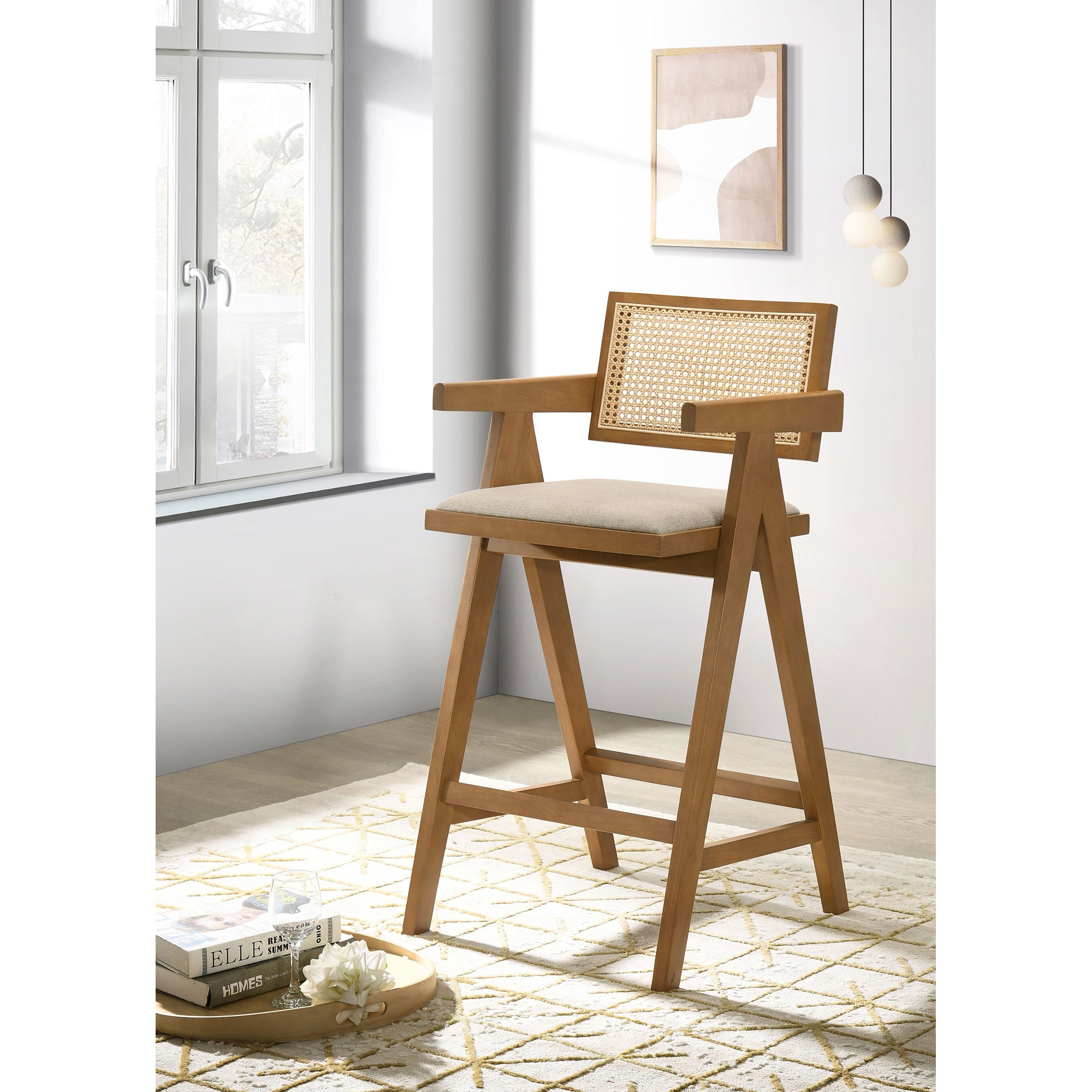 Vemund Walnut Bar Stool (Set of 2)