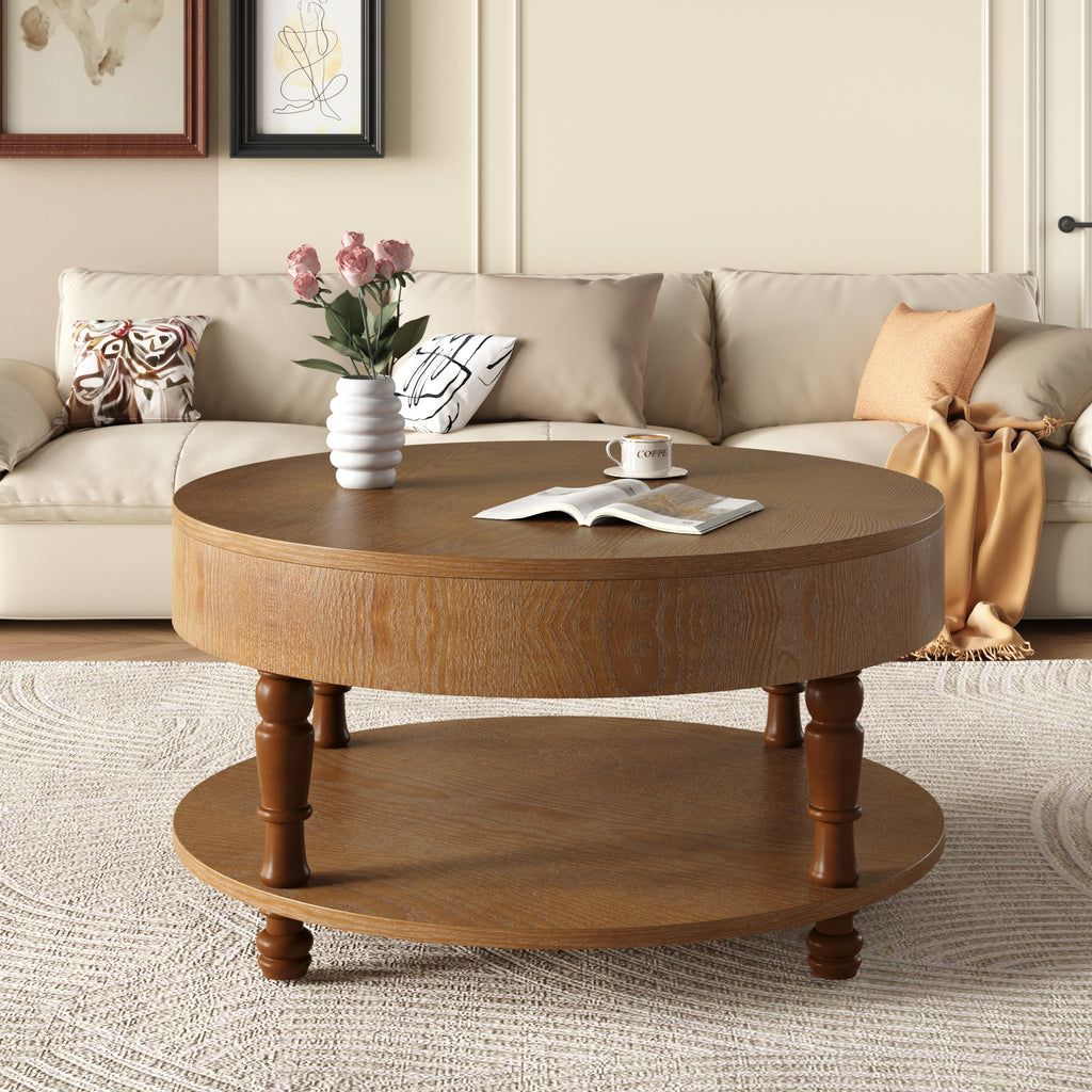 Mikkel Round Walnut Coffee Table