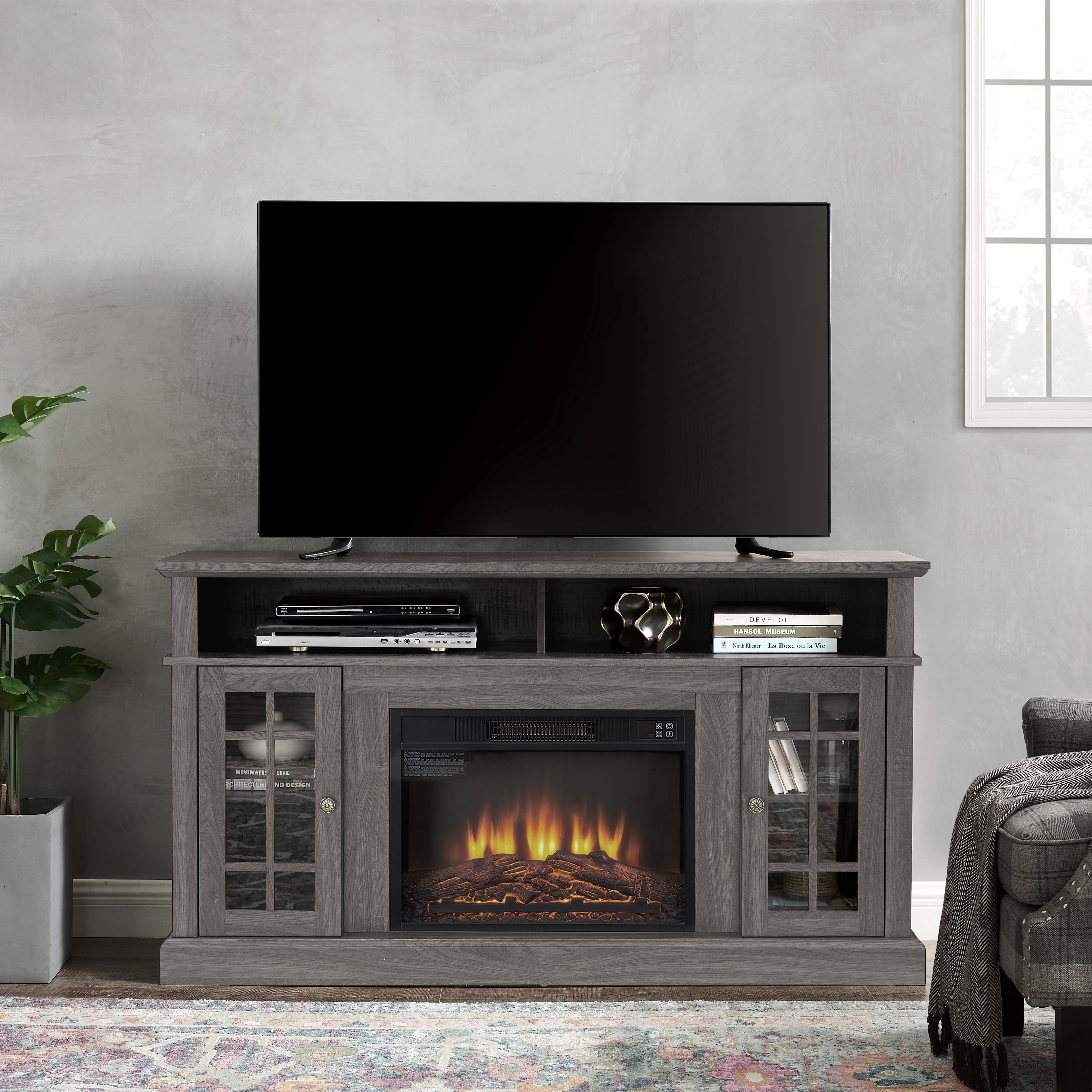Hakon Storage Walnut TV Stand
