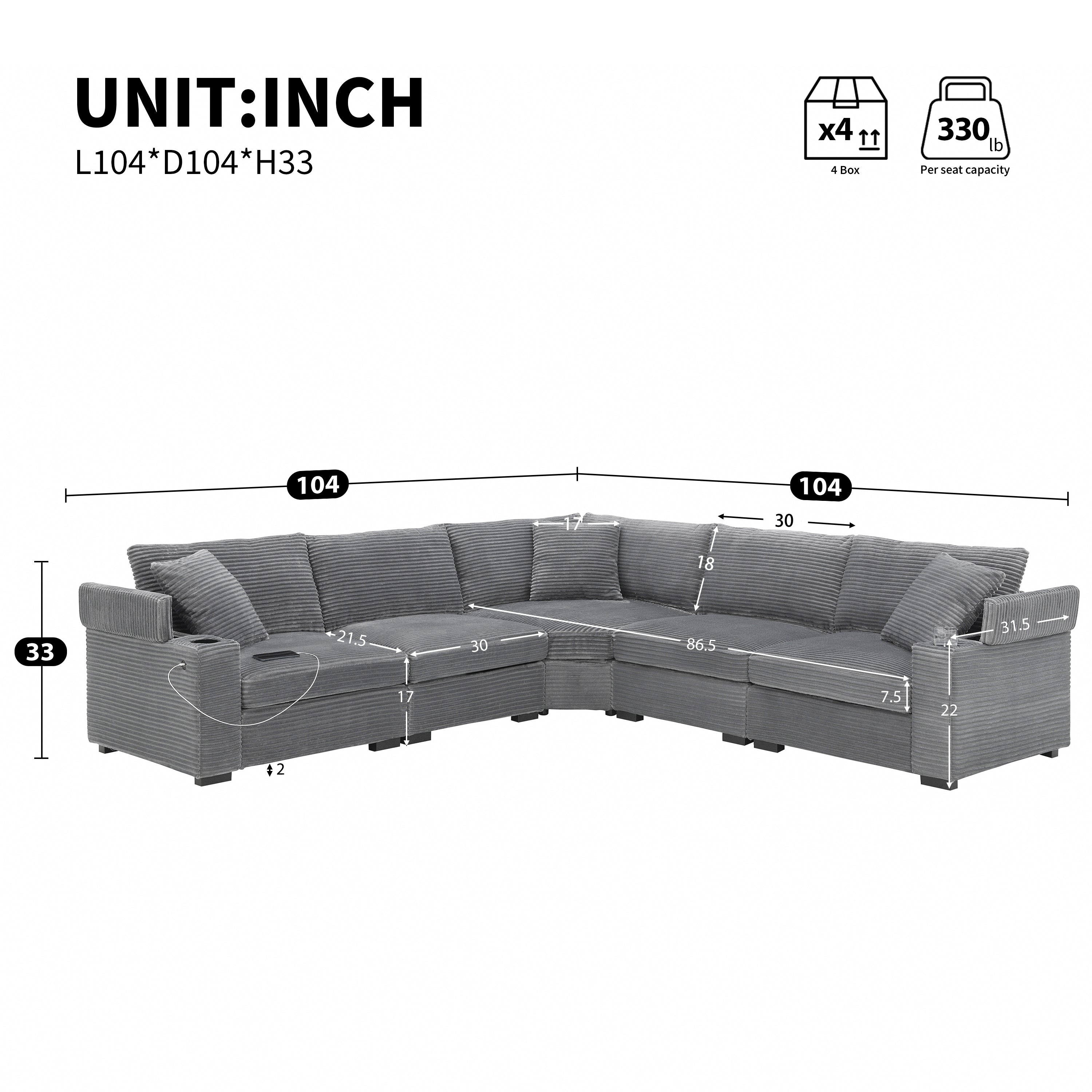 Lova Storage Sectional Sofa