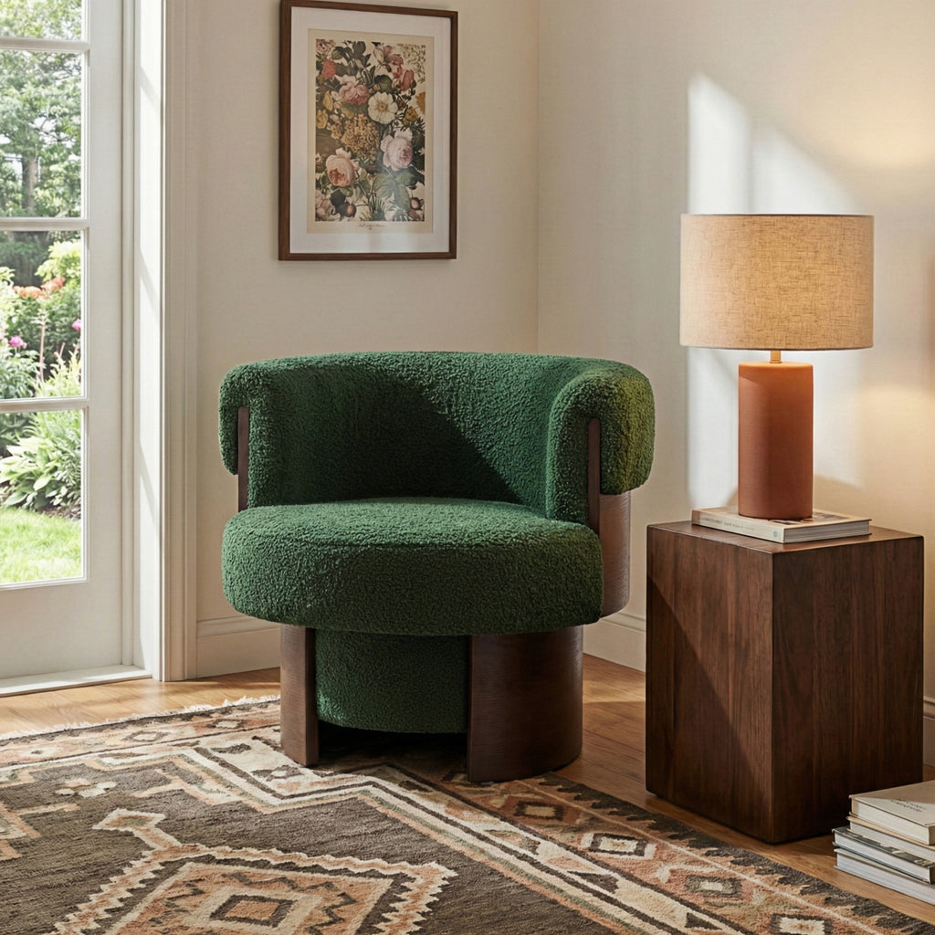 Njord Curved Boucle Accent Chair
