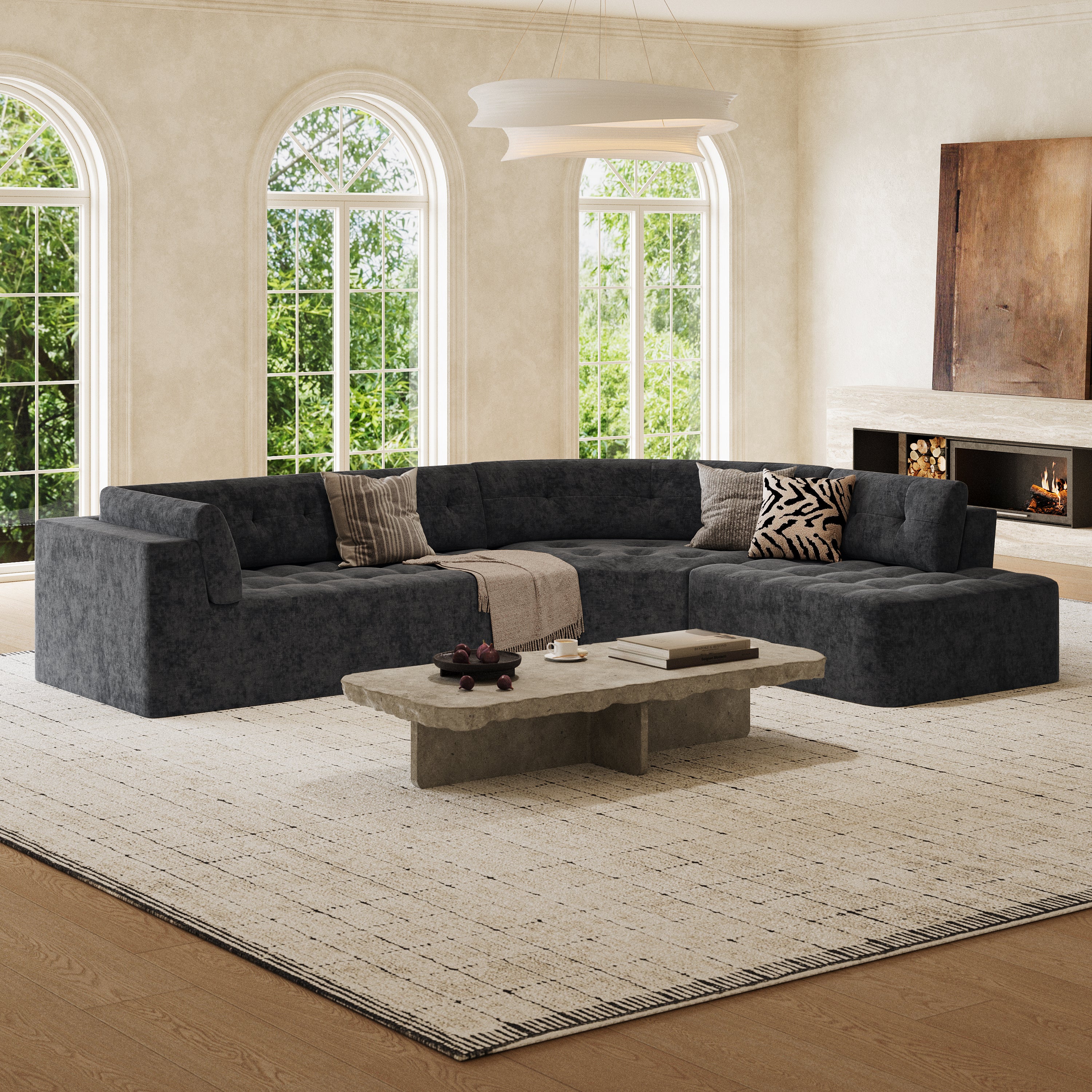Elva Curved Sectional Sofa