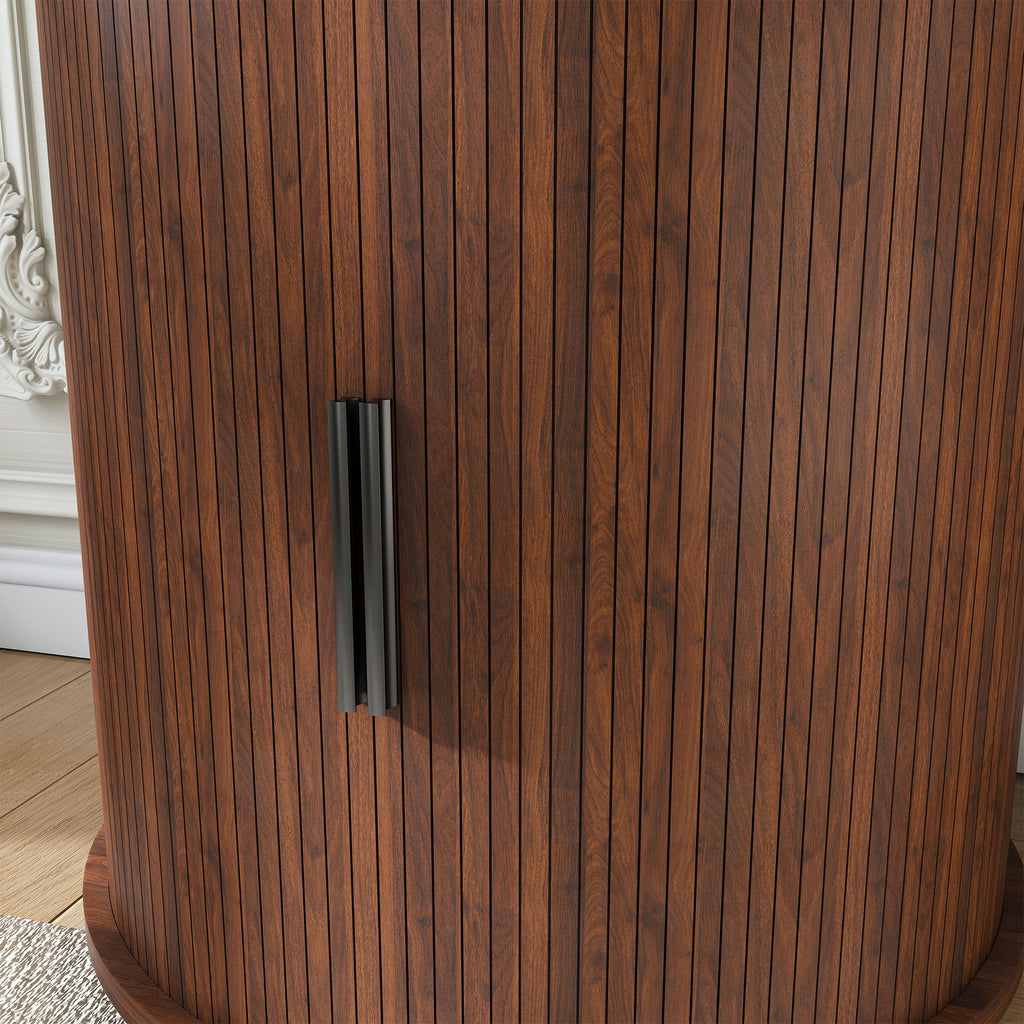 Halvor Round Walnut Nightstand