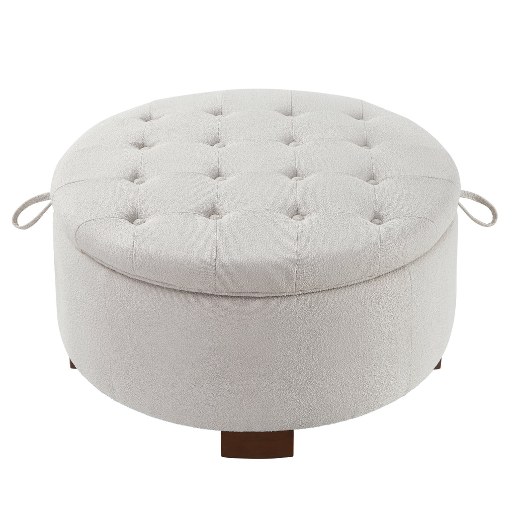 Torhild Round Boucle Ottoman