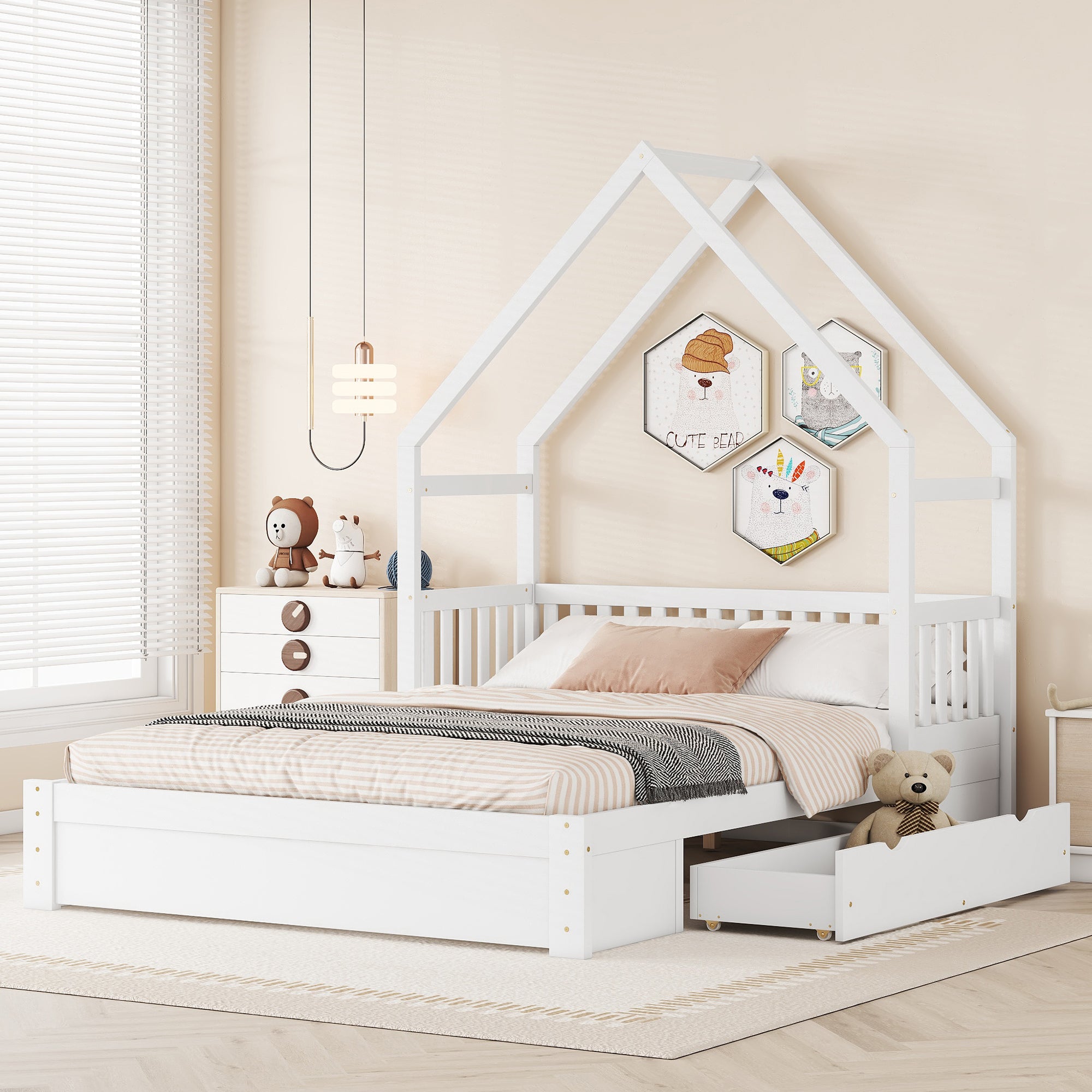 Jorun Solid Wood Queen Platform Bed Frame