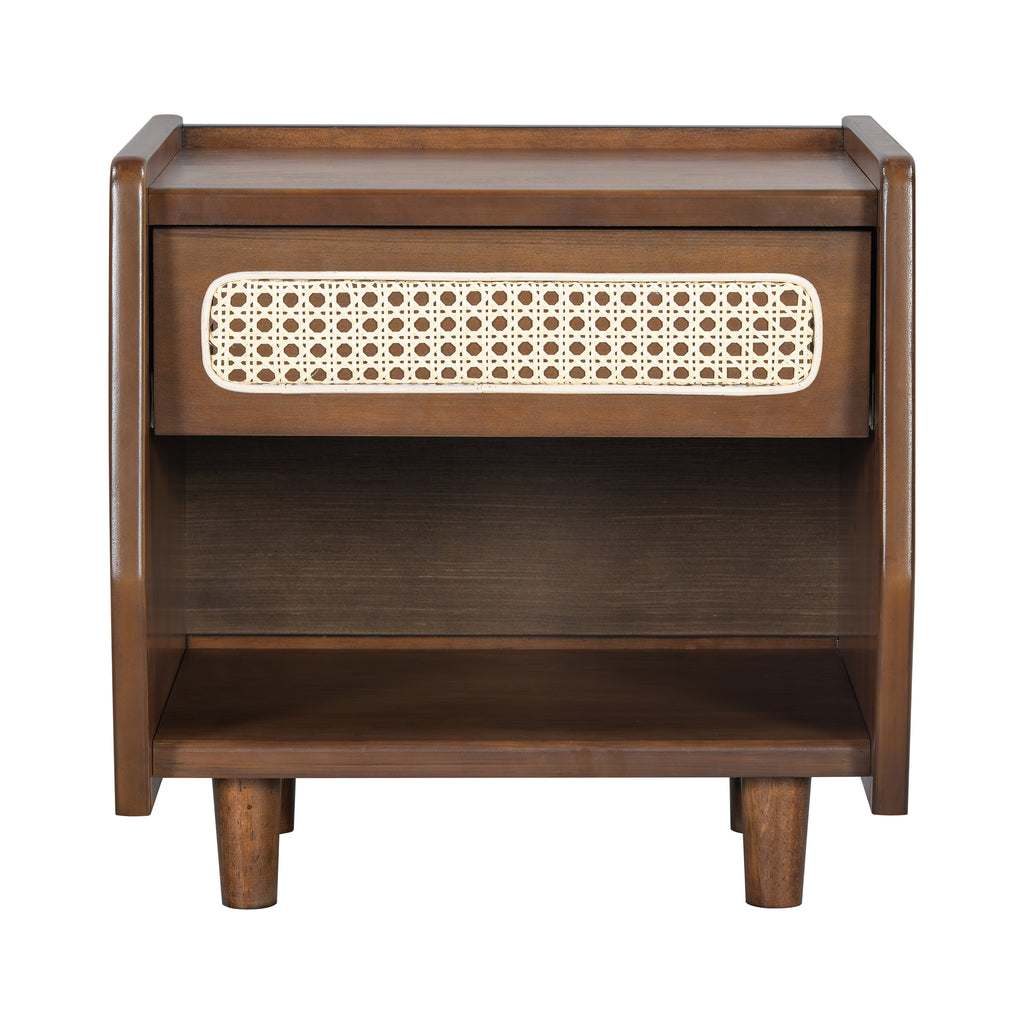 Ebba Storage Walnut Nightstand