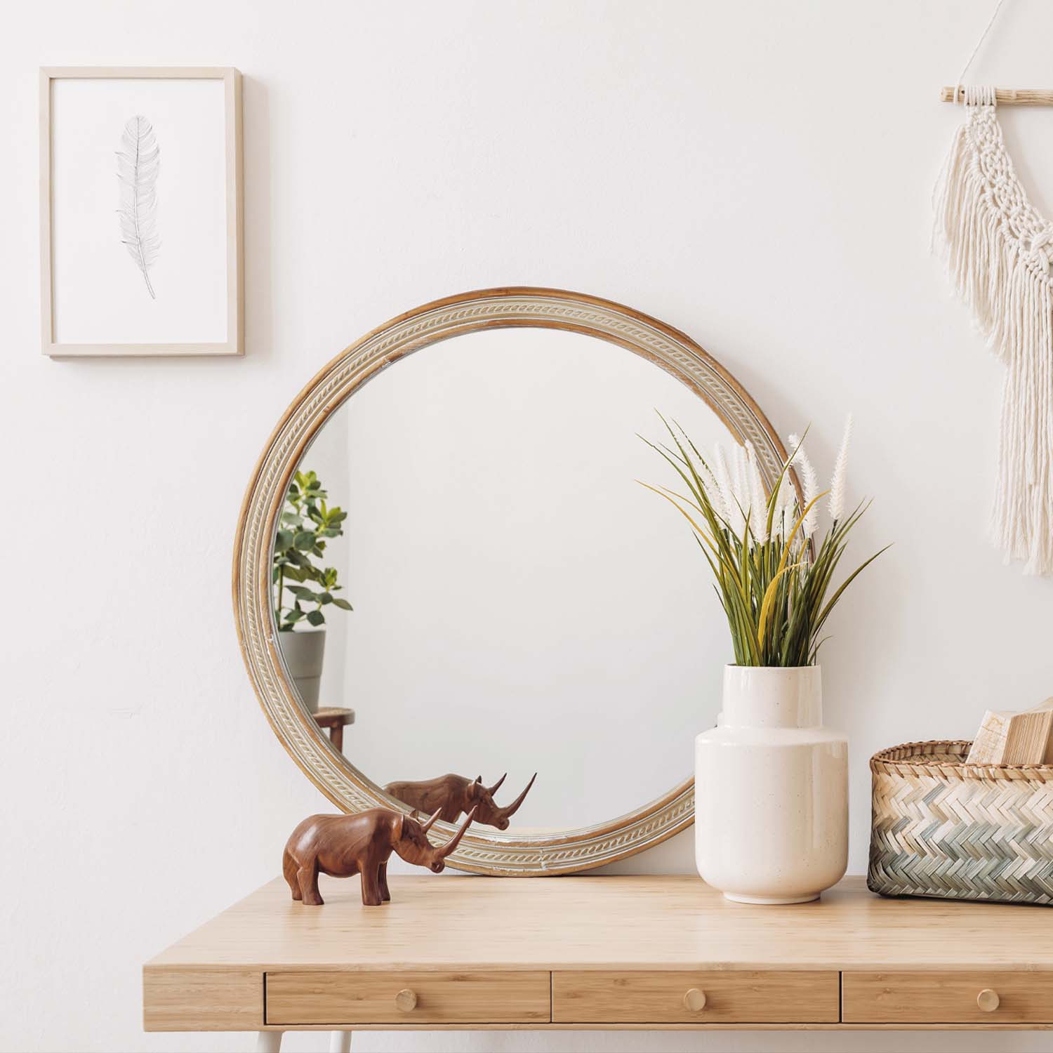 Tia Rattan Wall Mirror