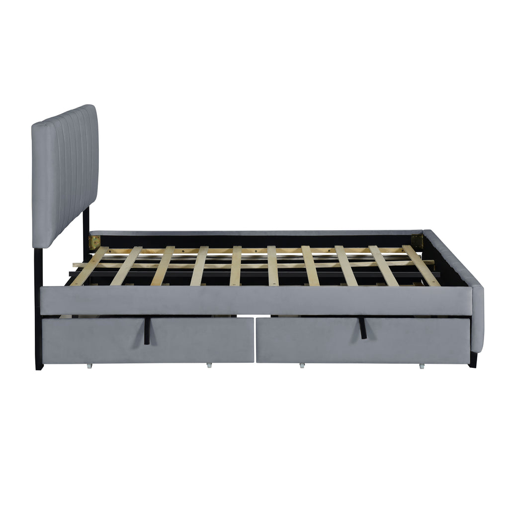 Ditte Velvet Queen Platform Bed Frame