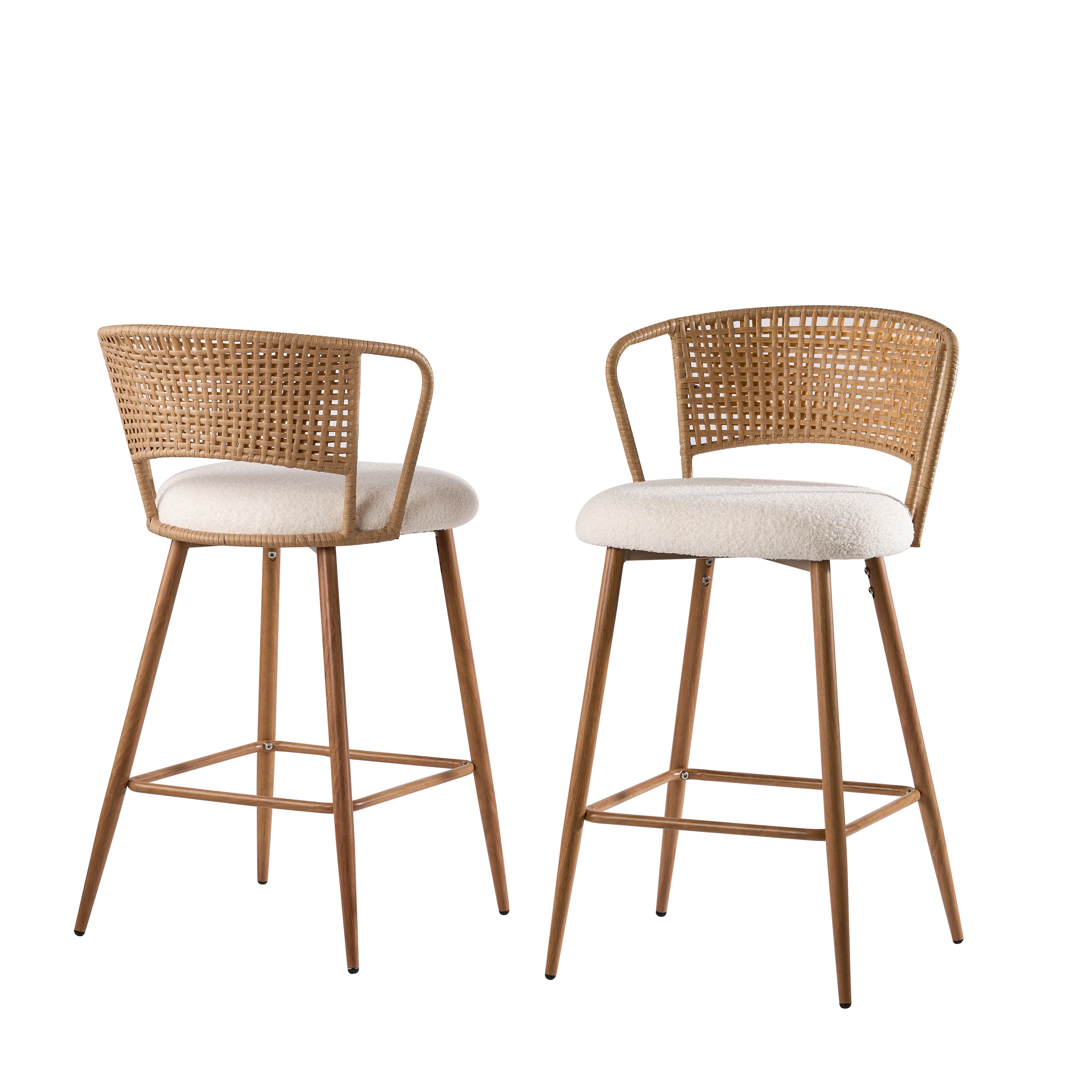 Bergljot Rattan Counter Stool (Set of 2)