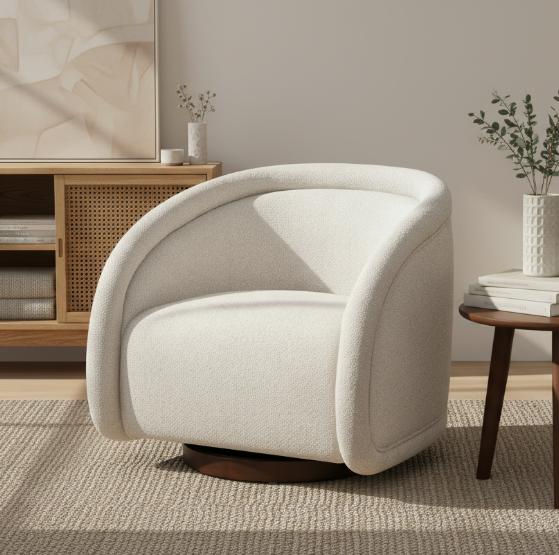 Greta Boucle Swivel Chair
