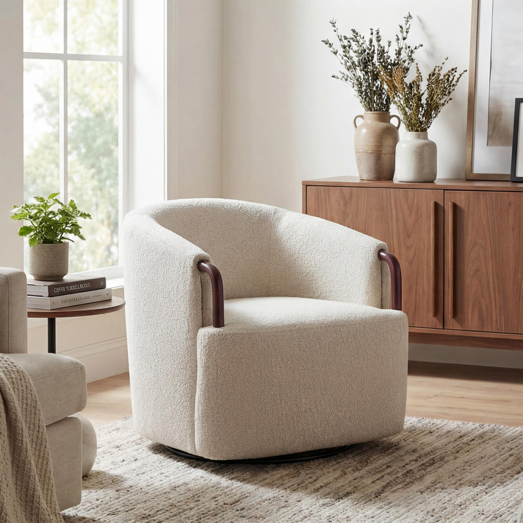 Freja Barrel Boucle Accent Chair