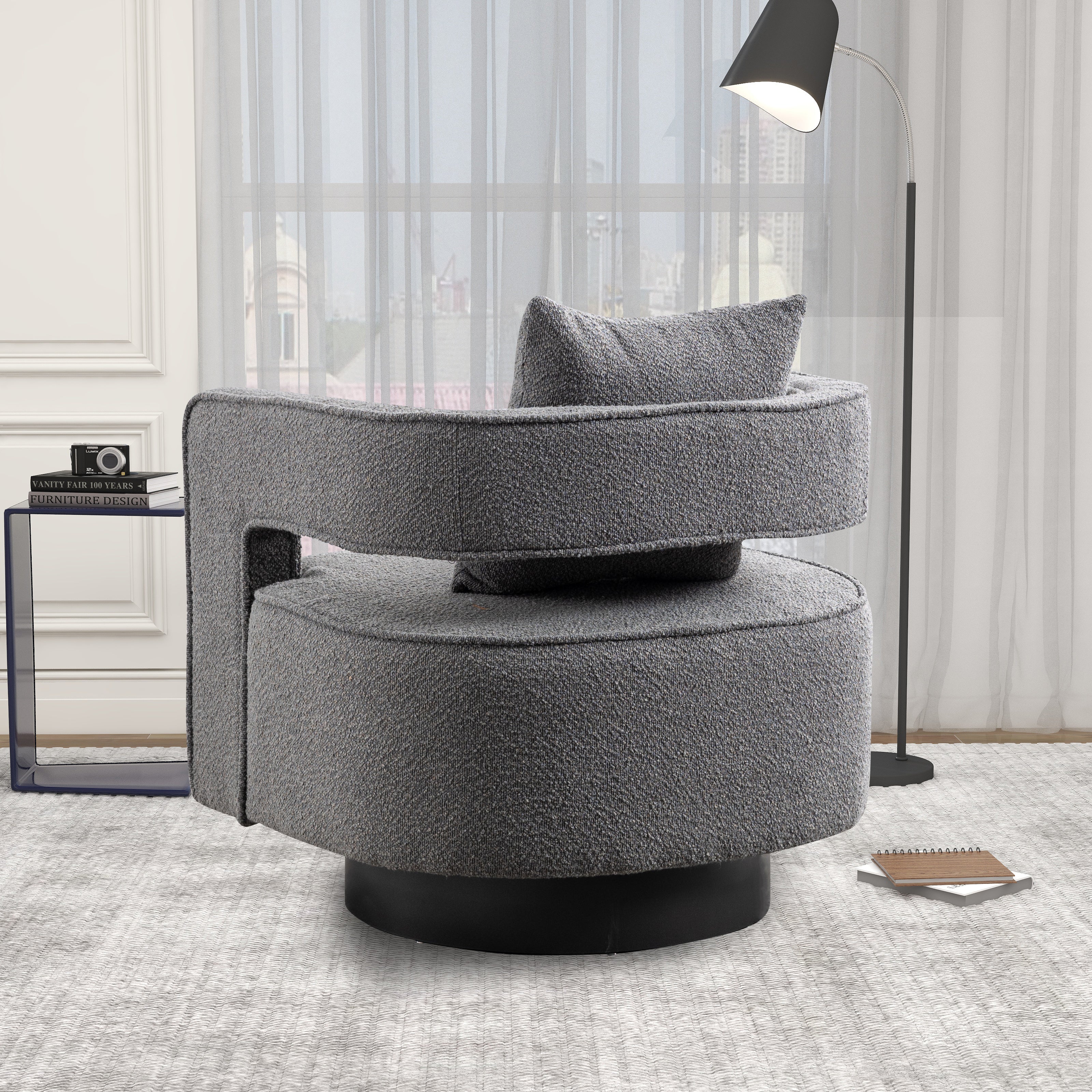 Bodil Boucle Swivel Chair
