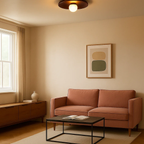 Ceiling Lamp with Shallow Bowl-Shaped Shade in Japandi Style