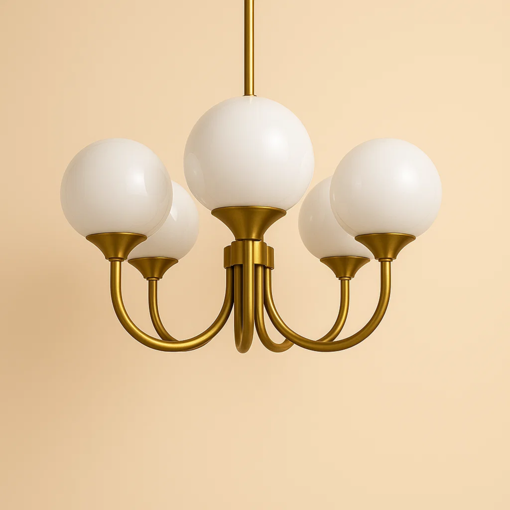 Hanglamp met gekleurde ronde glazen bollen – keuze uit 3 of 5 lichtpunten