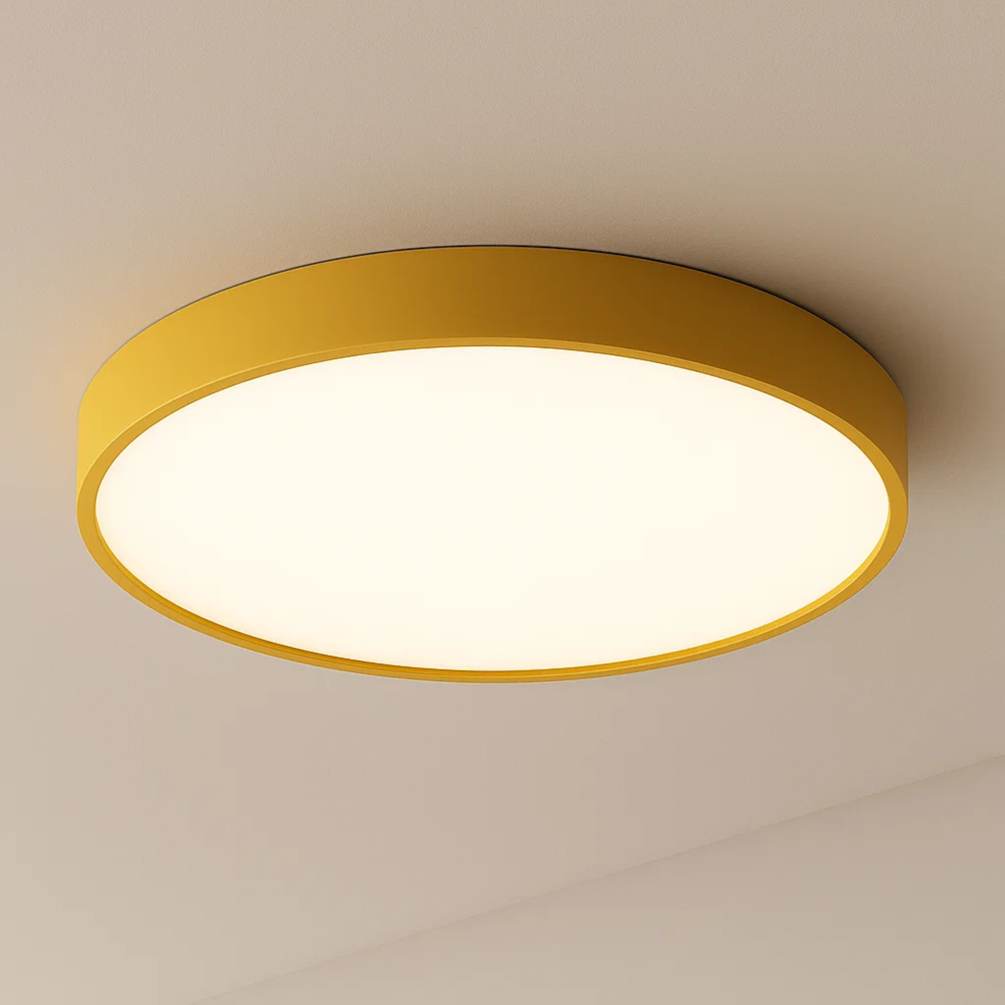 Strakke moderne ronde plafondlamp met zacht licht