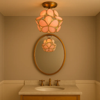 Retro Ceiling Lamp with Floral Motif in Tiffany Style