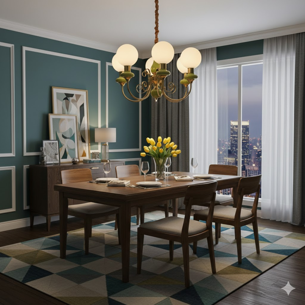 klassieke elegante kroonluchter met ronde witte bollen