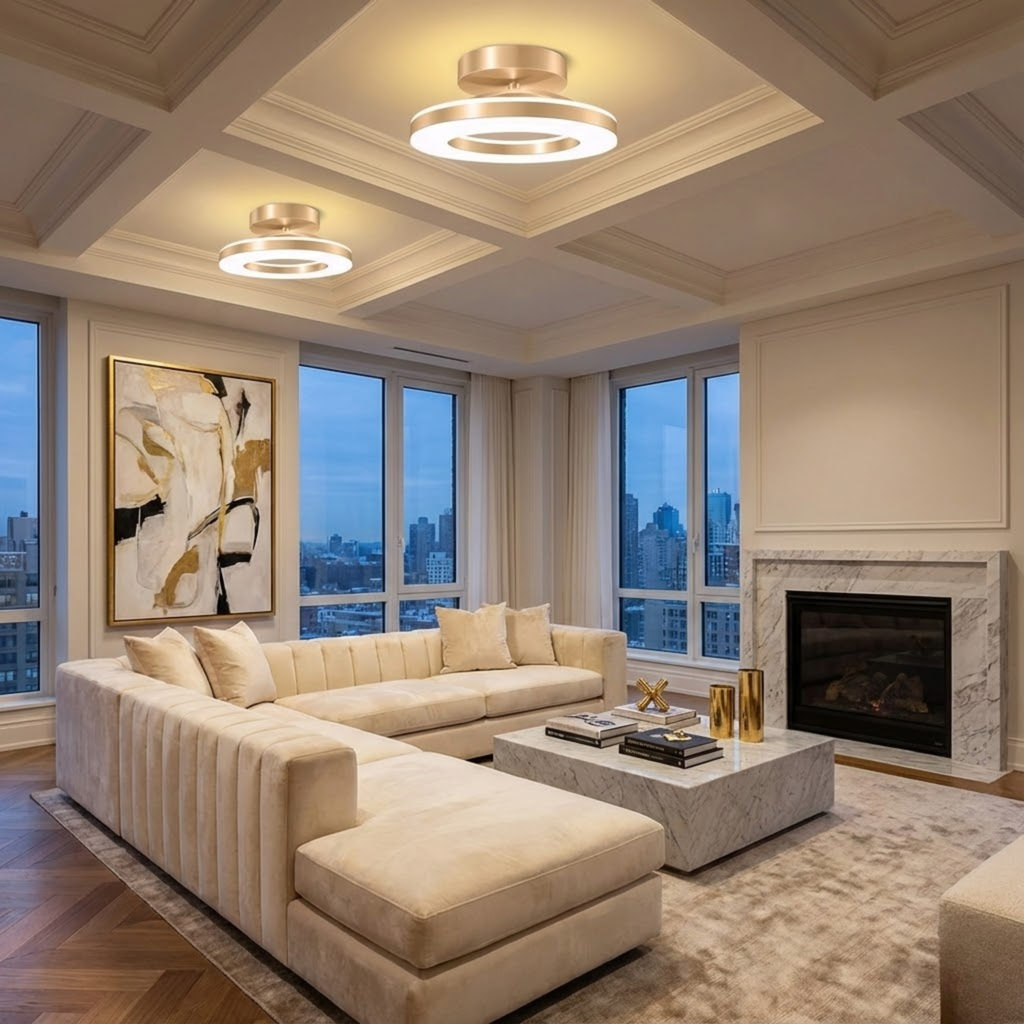 Ronde LED ring plafondlamp voor rustig licht