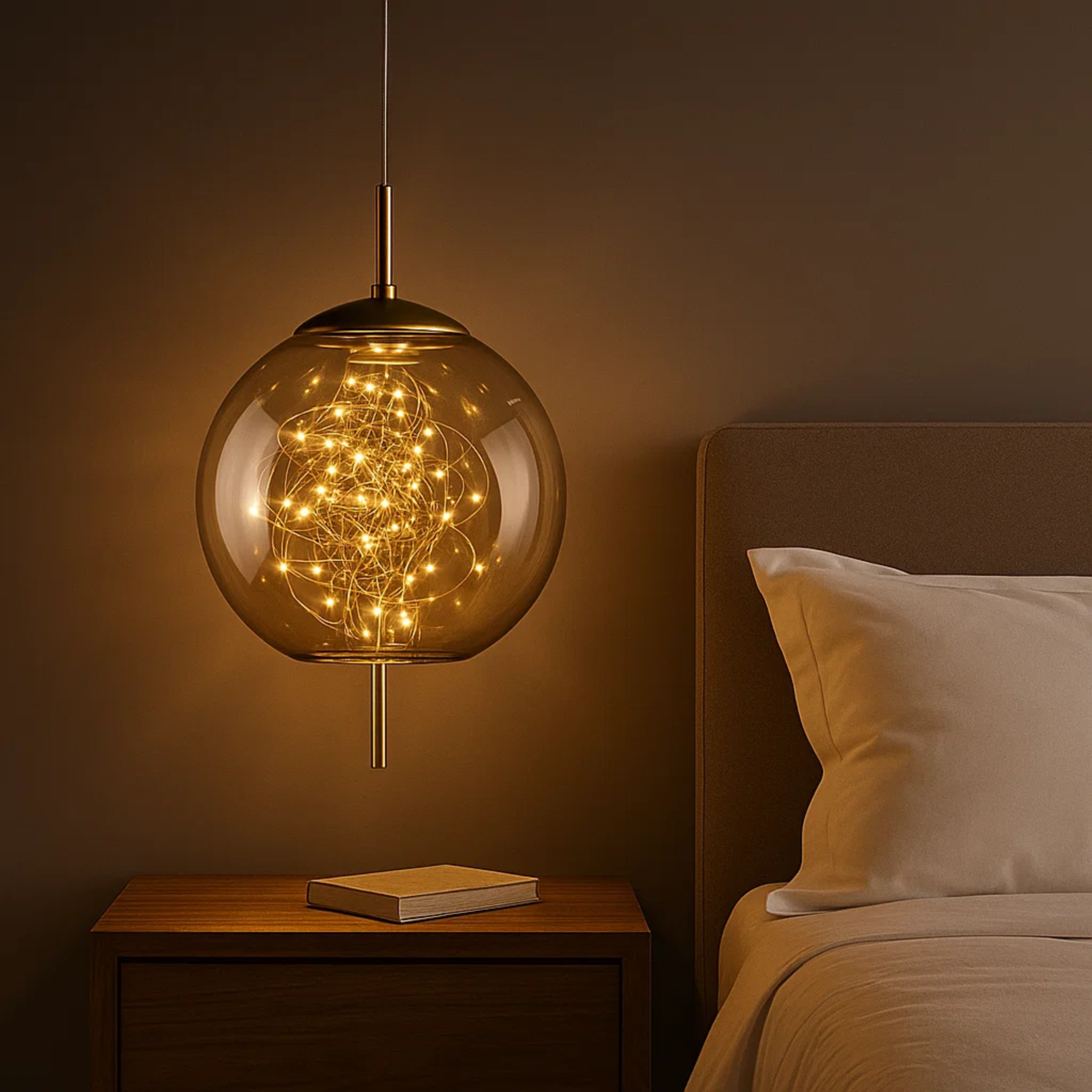 Moderne glazen LED-hanglamp