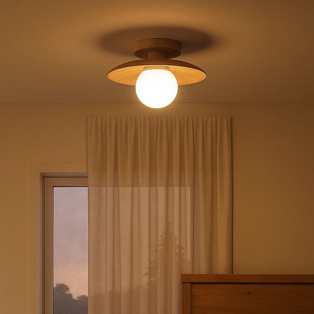 Japandi houten plafondlamp