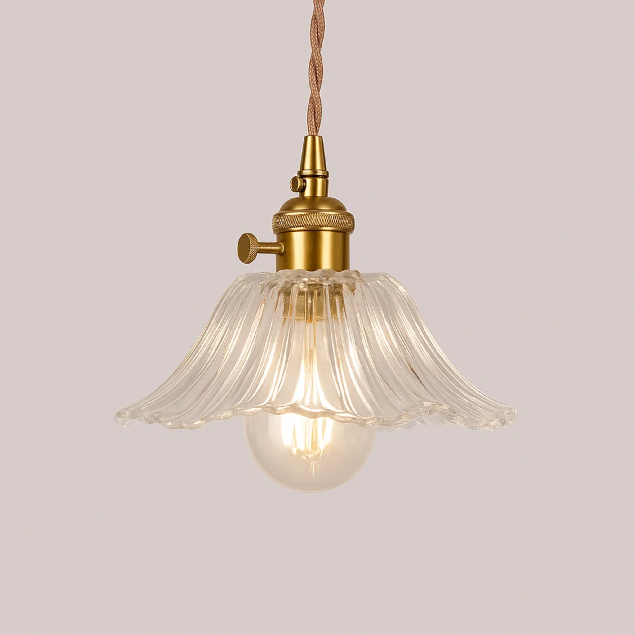 Vintage glazen bloemvormige hanglamp