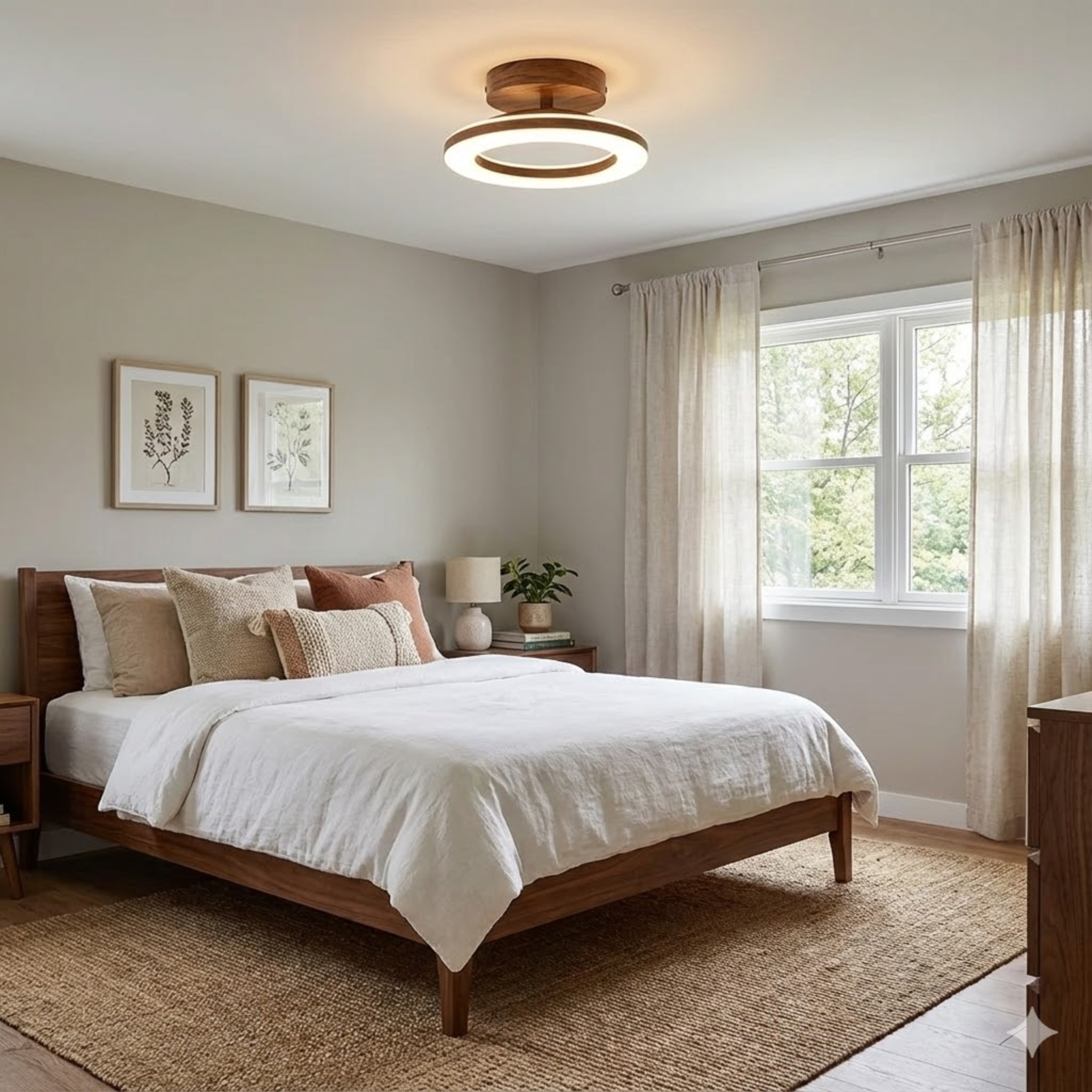 Strakke ronde plafondlamp in Scandinavische stijl