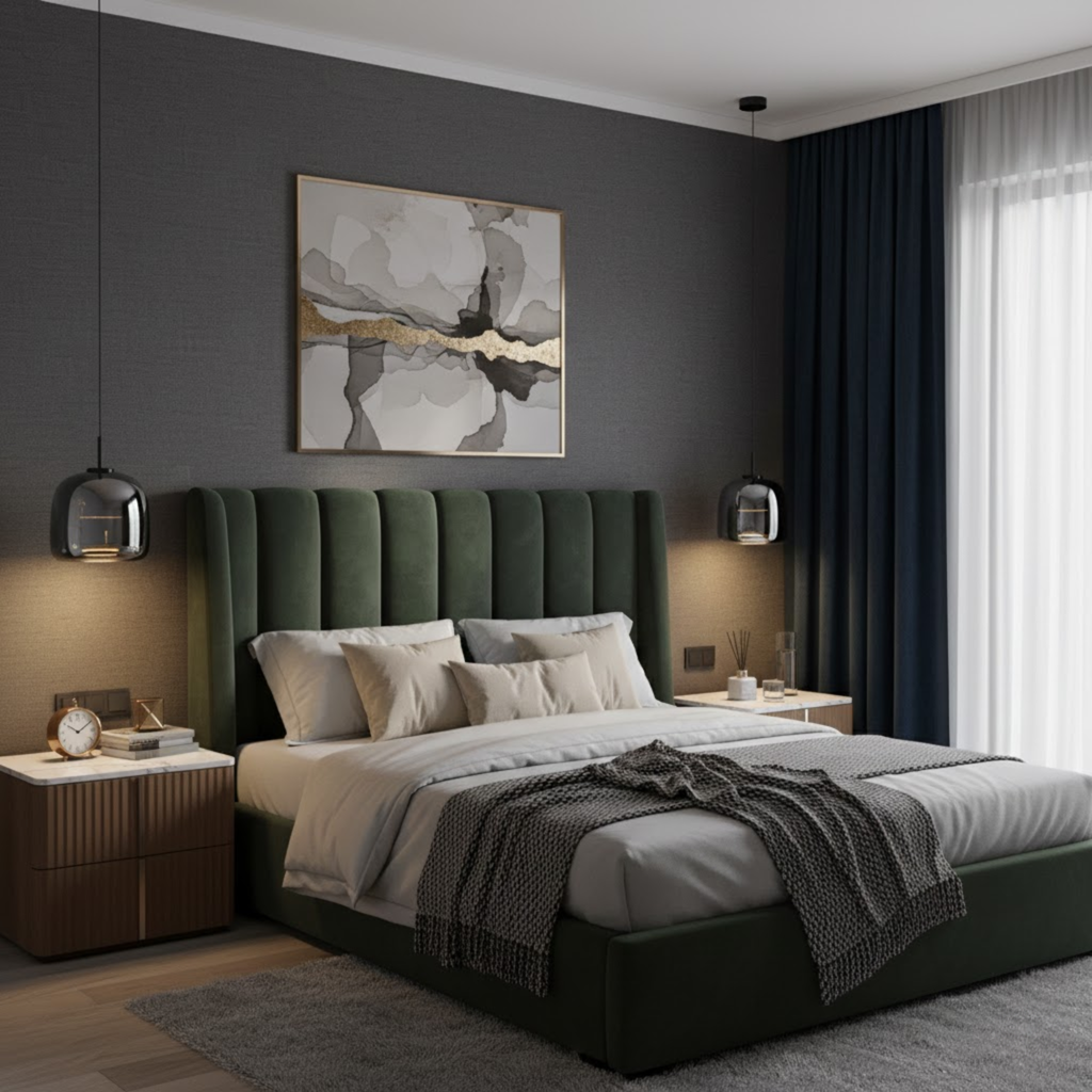 Nordic hanglamp met zwart glazen ontwerp