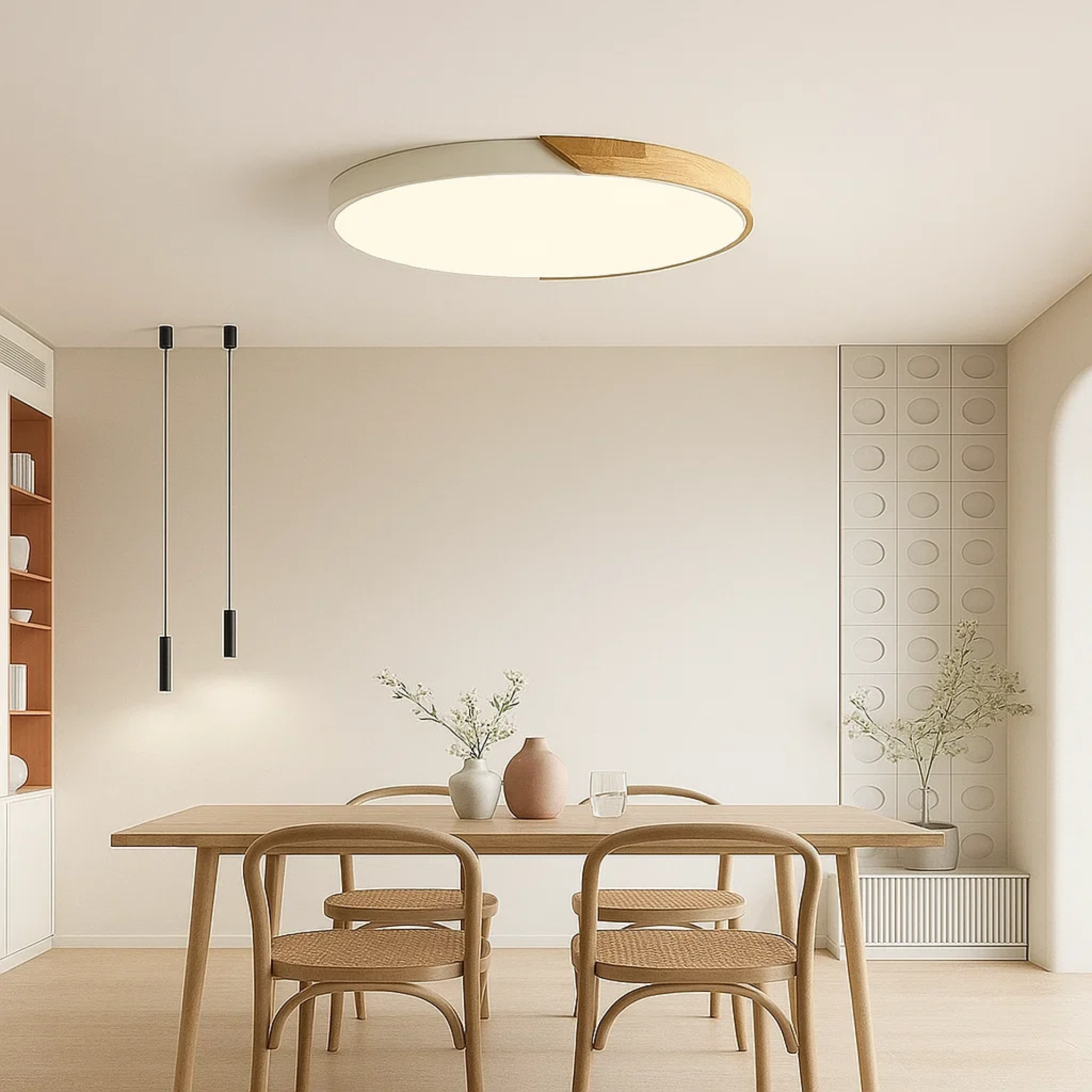 Nordic houten opbouw-plafondlamp