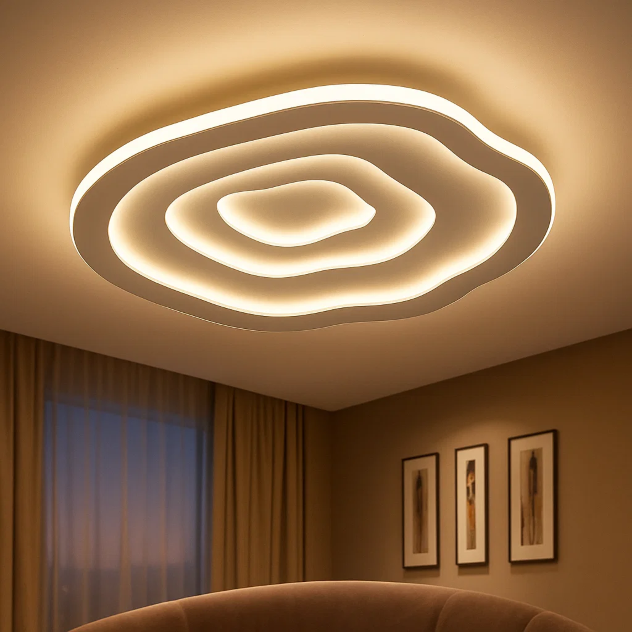 Acryl LED-opbouw plafondlamp met golfpatroon