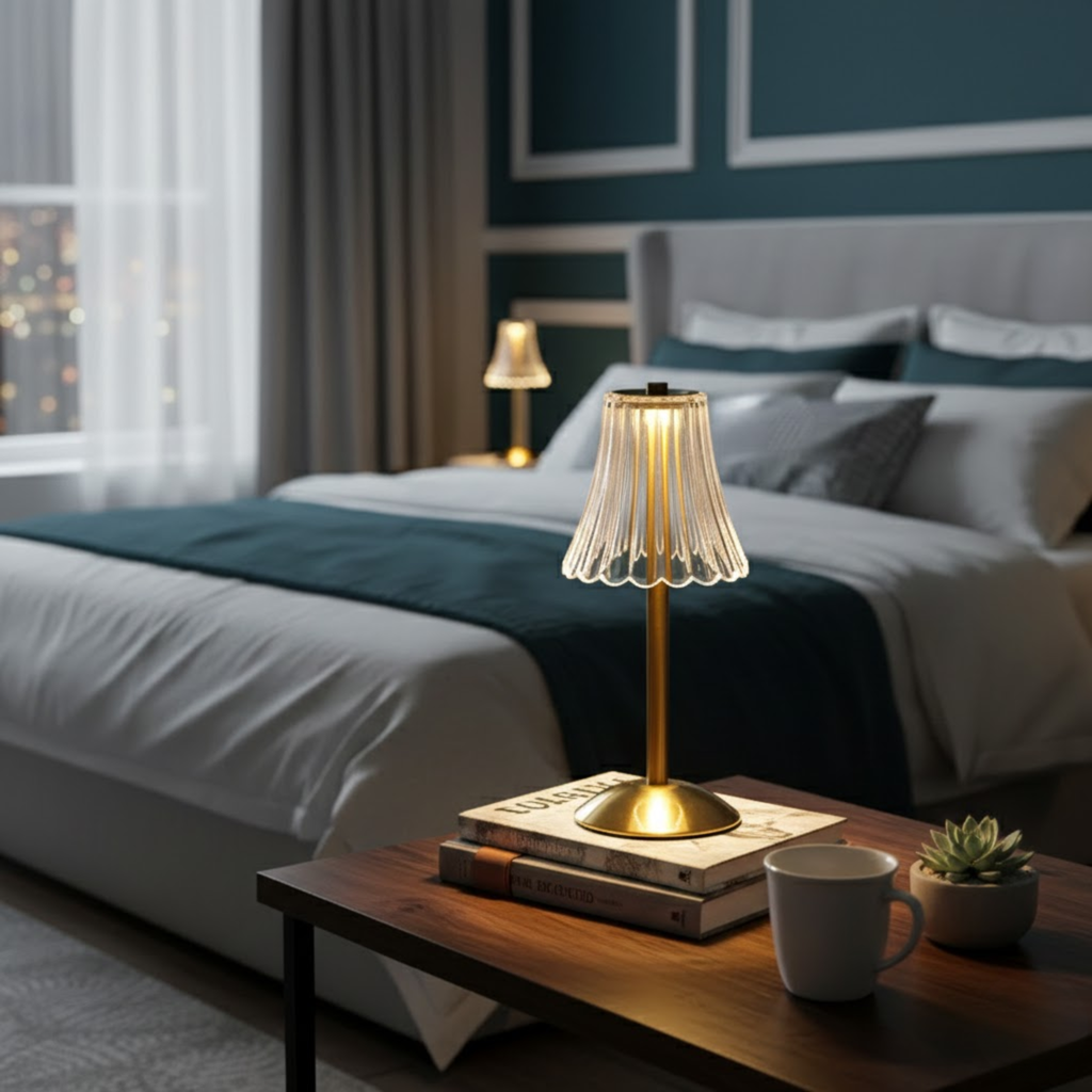 Klassieke sfeervolle kristallen tafellamp