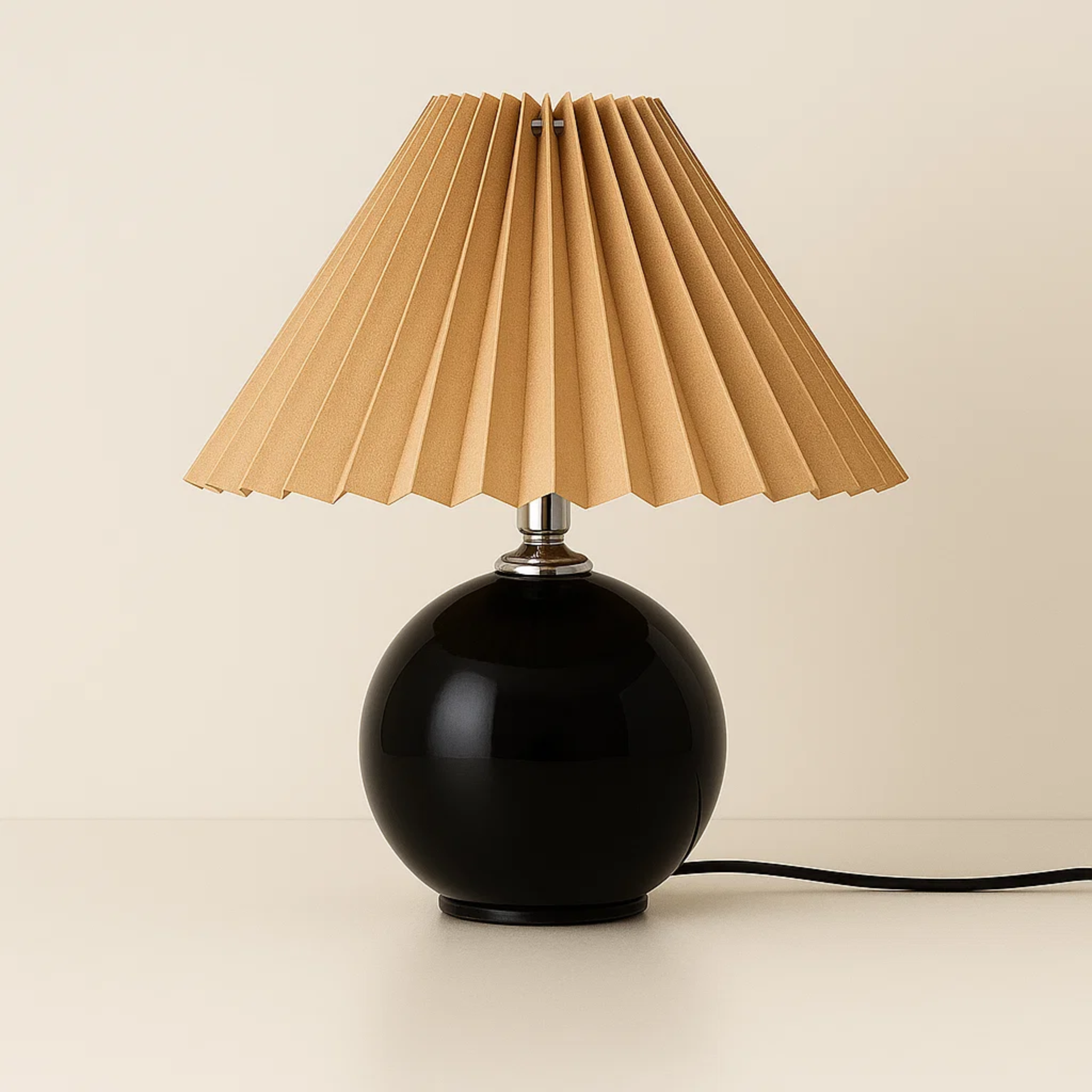 Tafellamp met geplooide kap