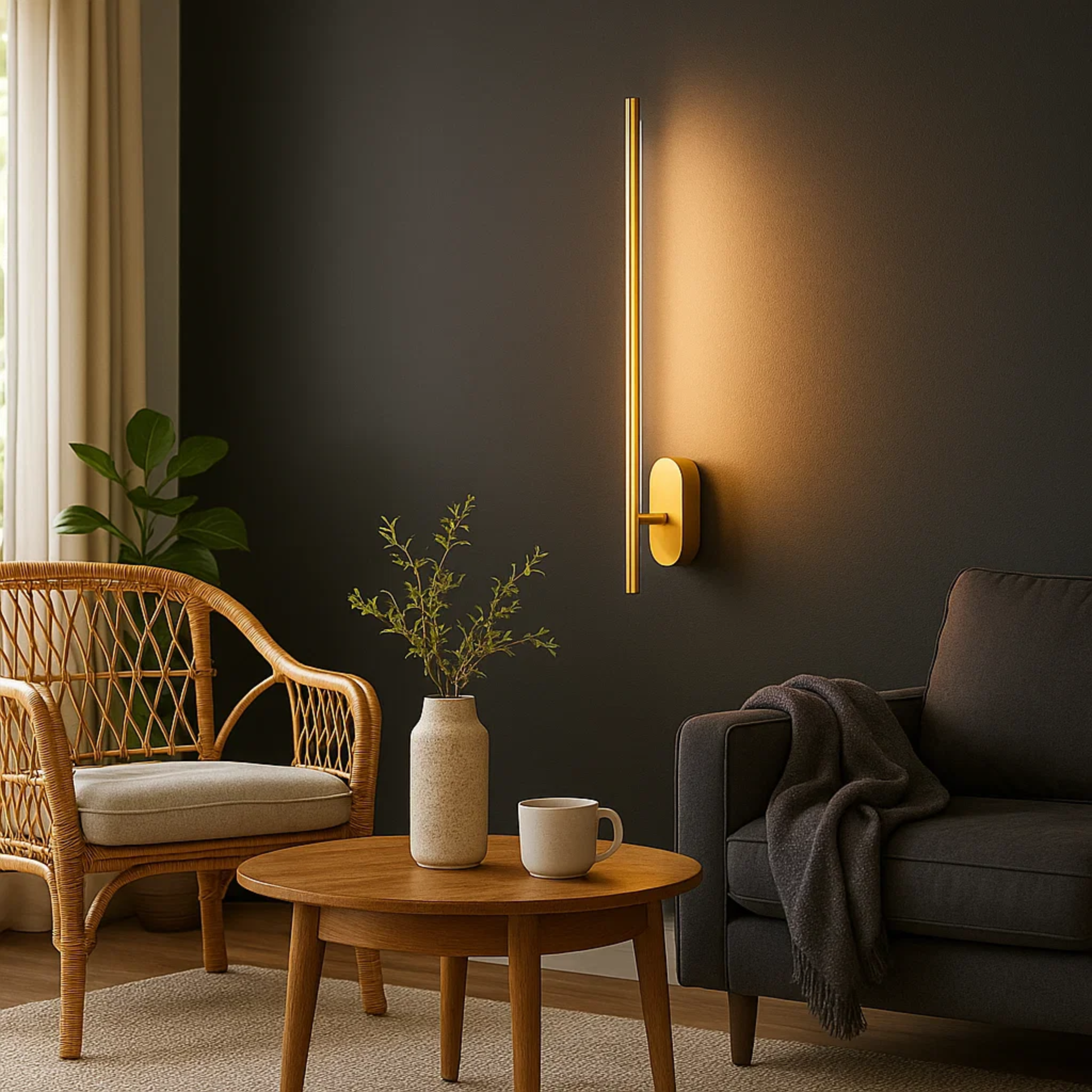 Moderne minimalistische lineaire strip wandlamp