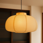 Japandi hanglamp met papieren lantaarnkap