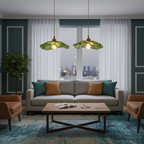 Klassieke bloemvormige glazen hanglamp