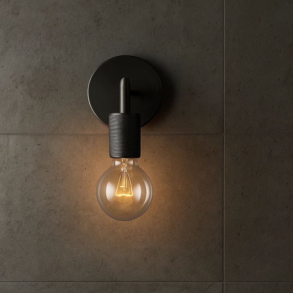 Industriële wandlamp met minimalistisch metalen armatuur
