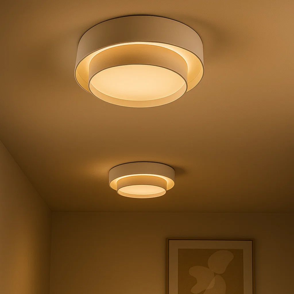 White Round LED Ceiling Lamp with Scandinavian Design