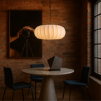 Japandi hanglamp met geplooide kap