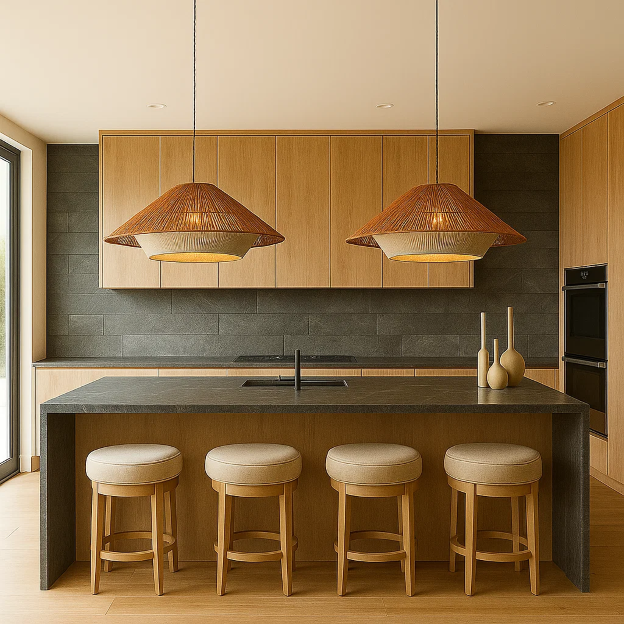 Japandi bamboe hanglamp