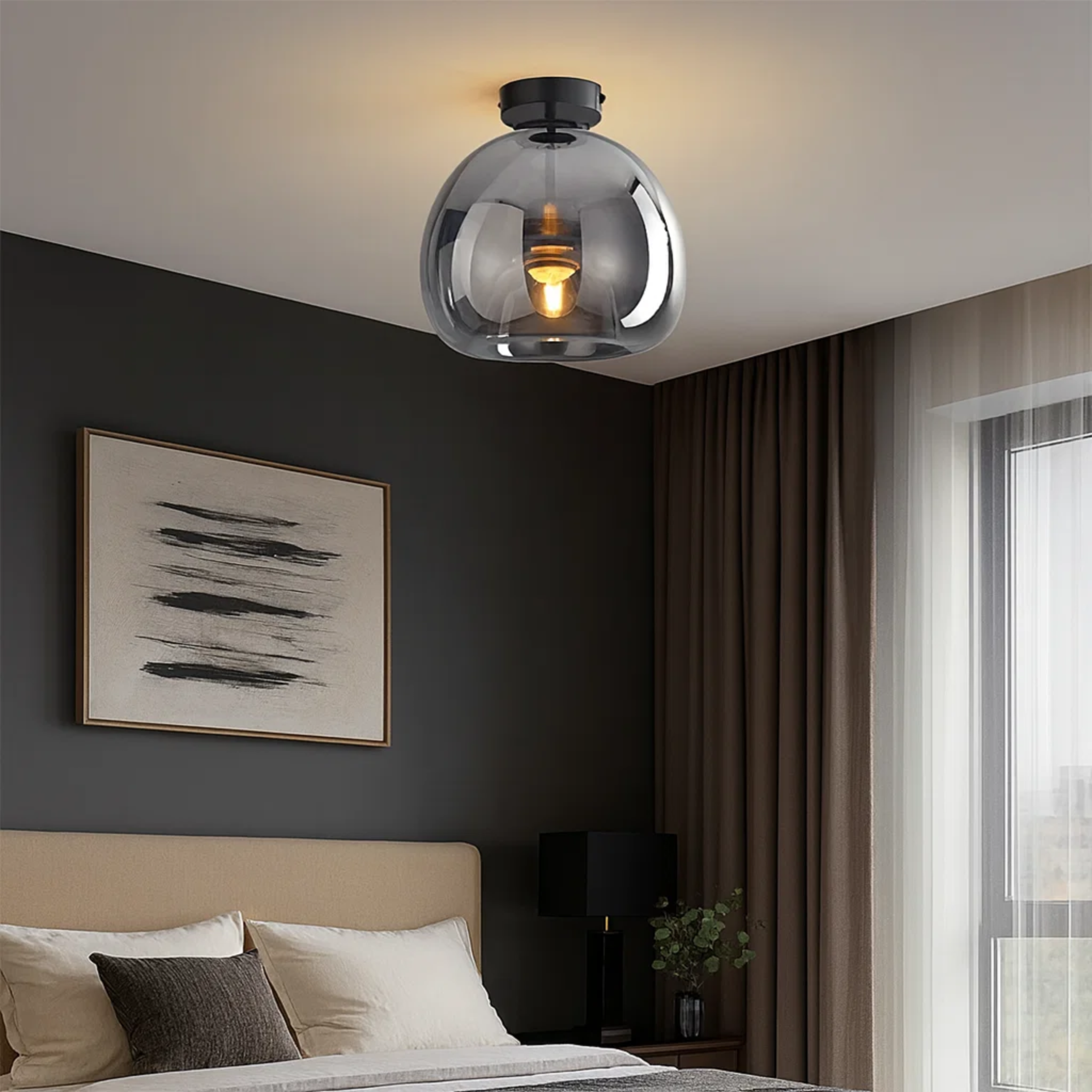 Mid-Century-Stil Glas-Deckenleuchte mit stimmungsvollem Licht