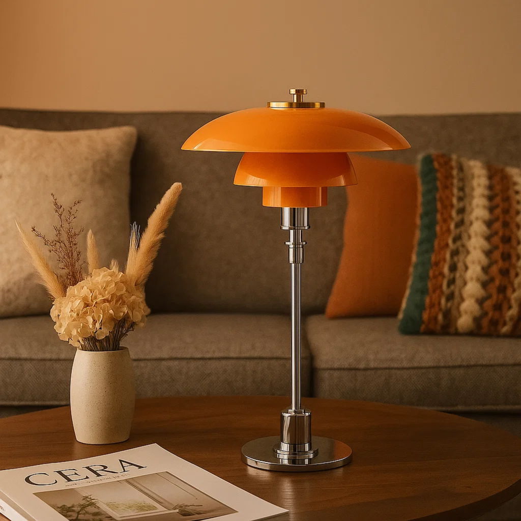 Tafellamp in retro design voor een warme sfeer