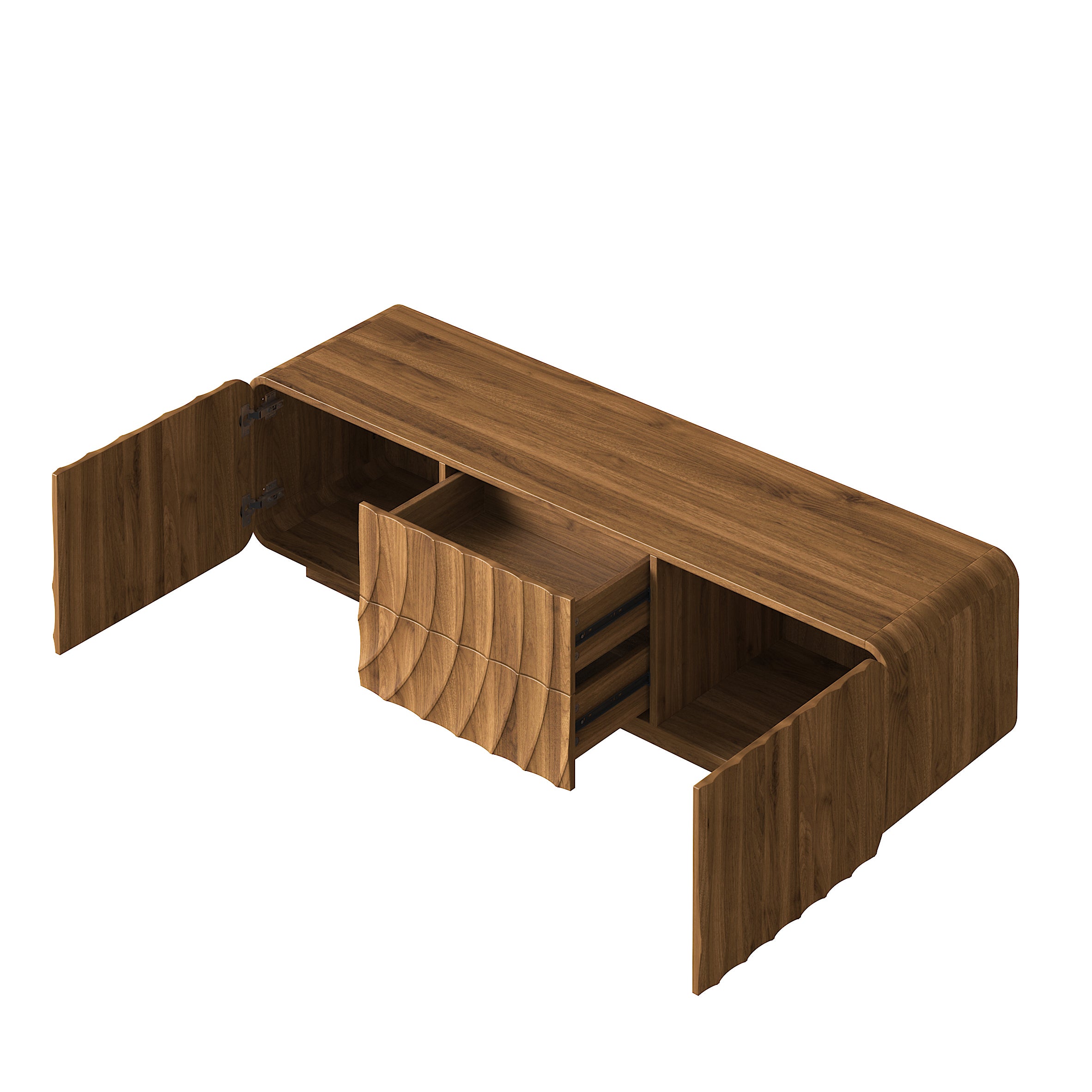 Bente Storage Walnut TV Stand