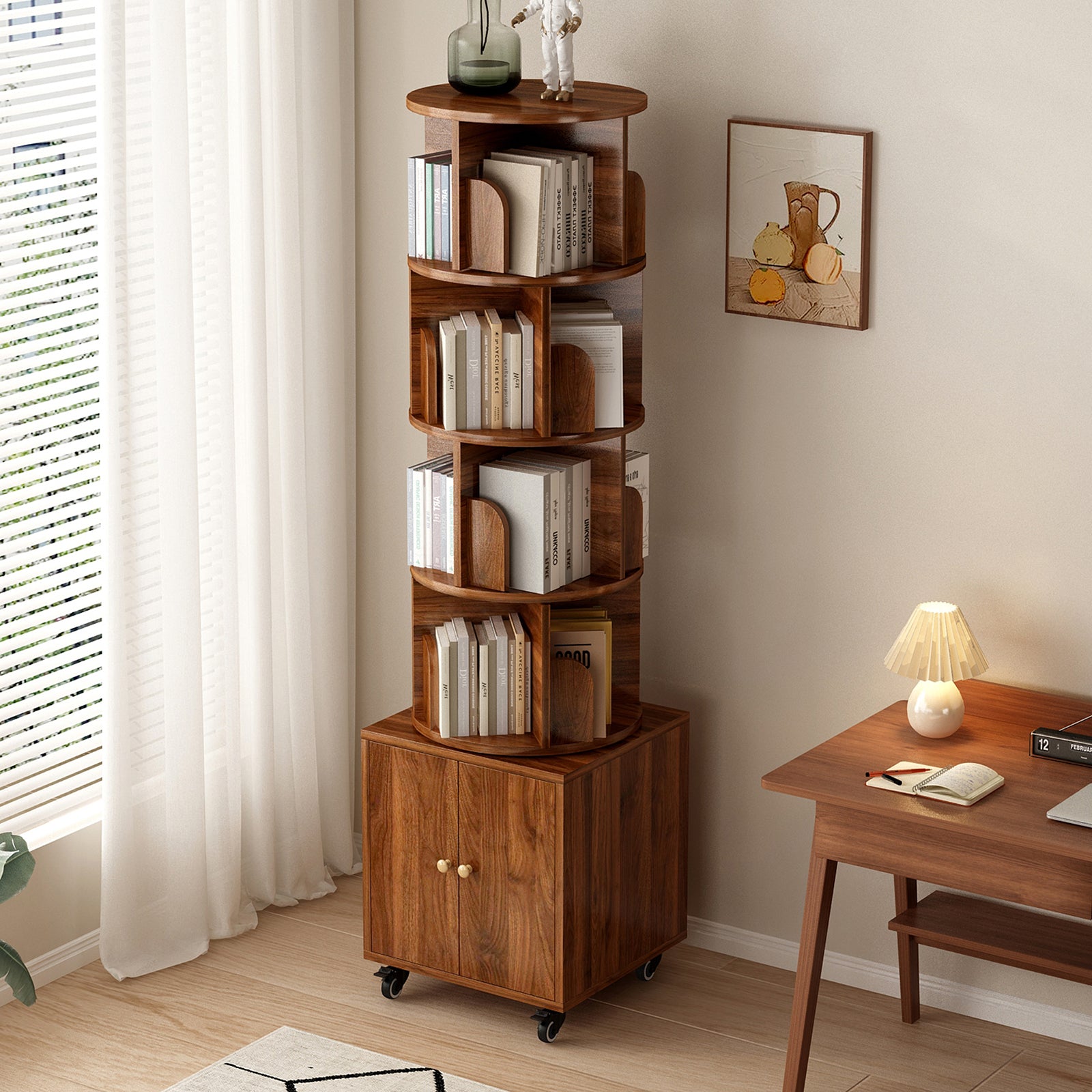 Polly Storage Walnut Bookshelf