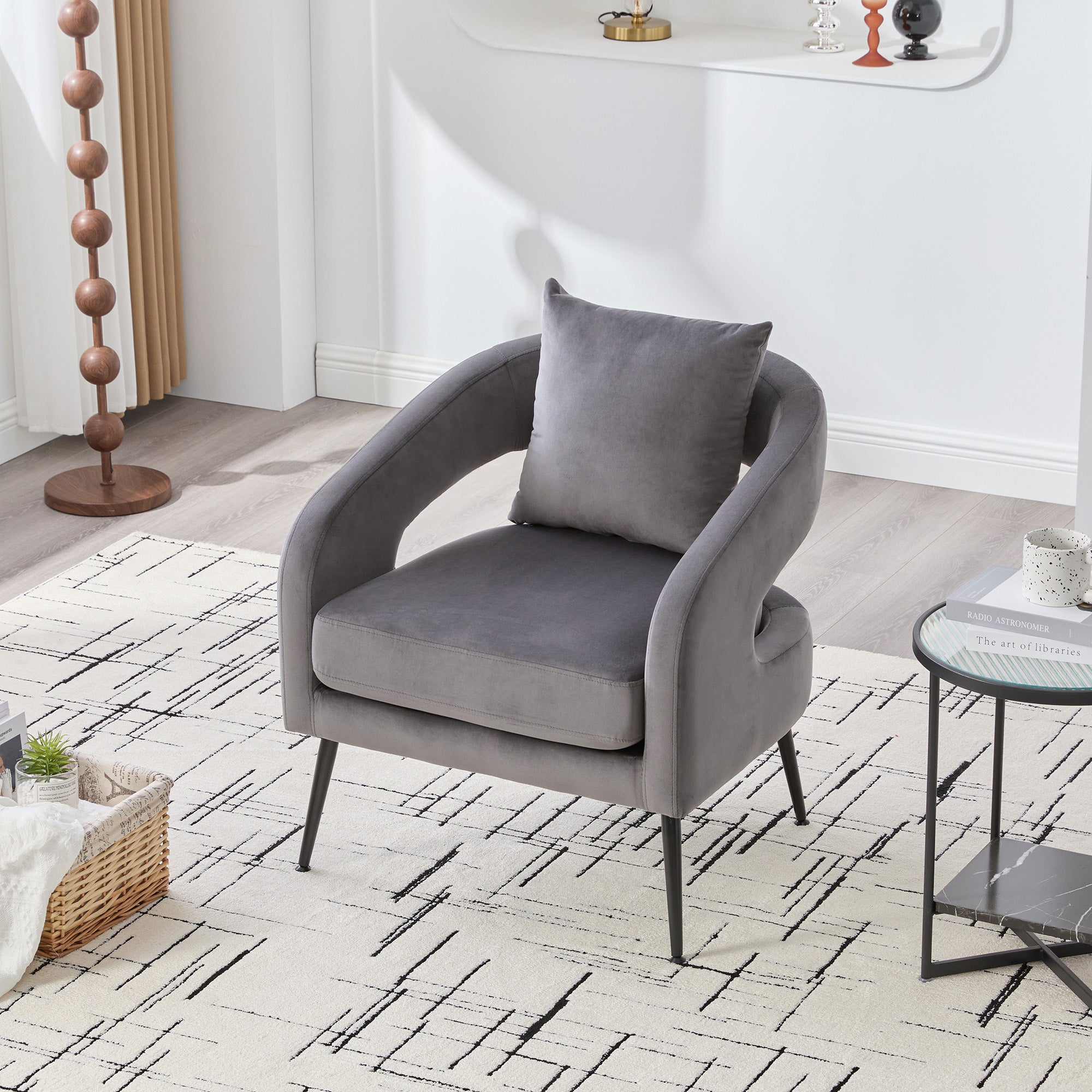 Per Barrel Velvet Accent Chair