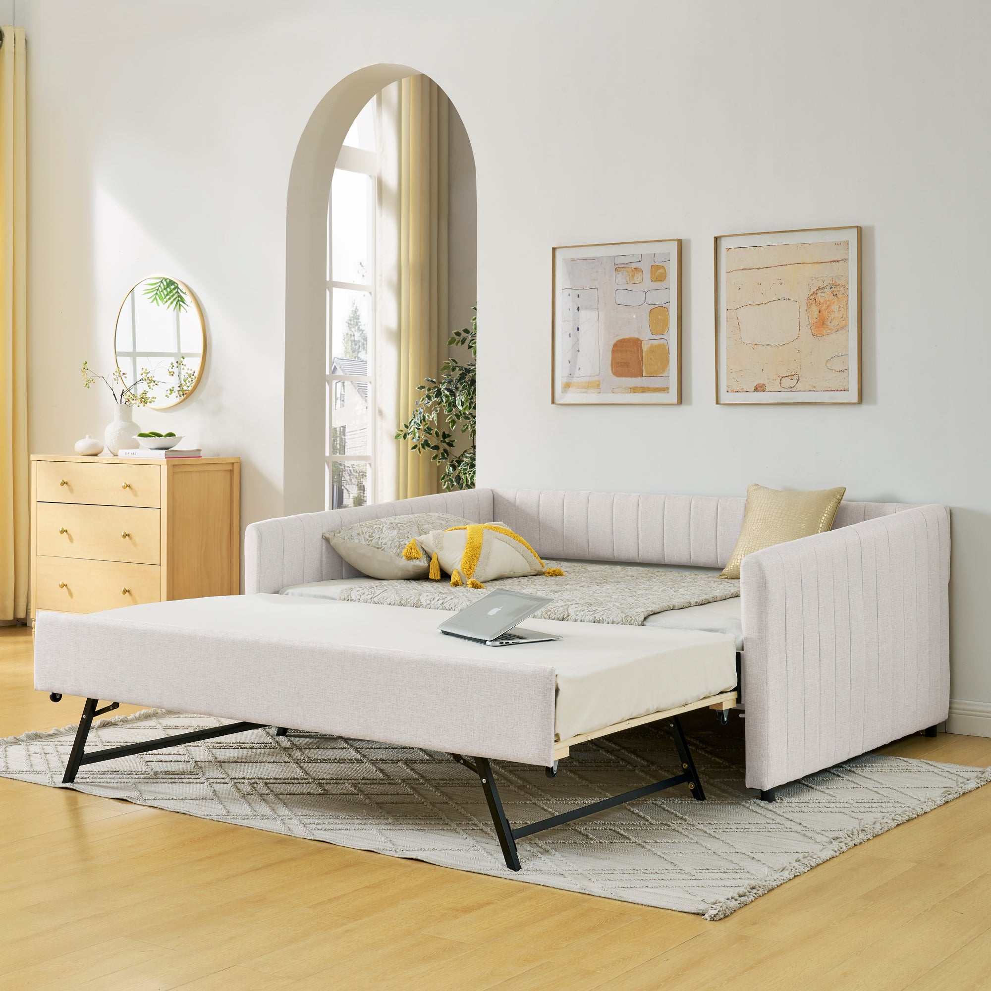Lykke Linen Queen Bed Frame
