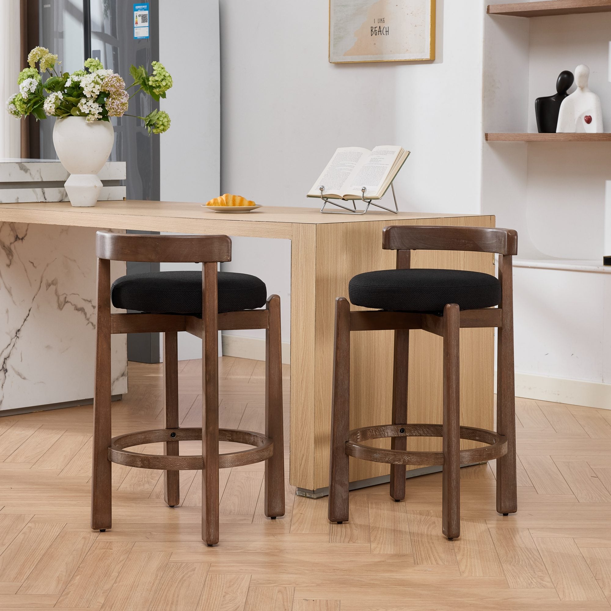Dita Swivel Linen Dining Chair